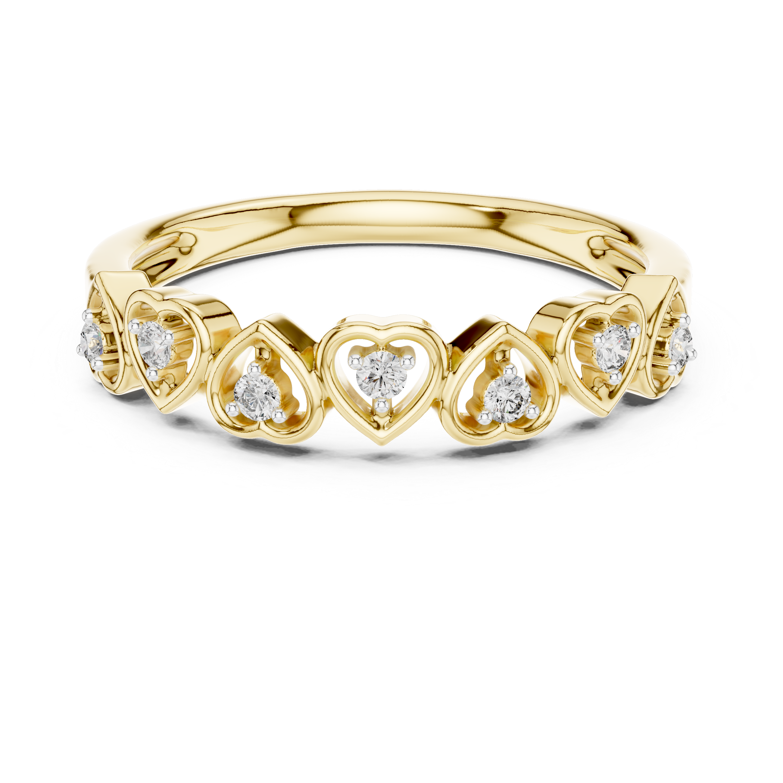 Diamond Heart Eternity Style Ring