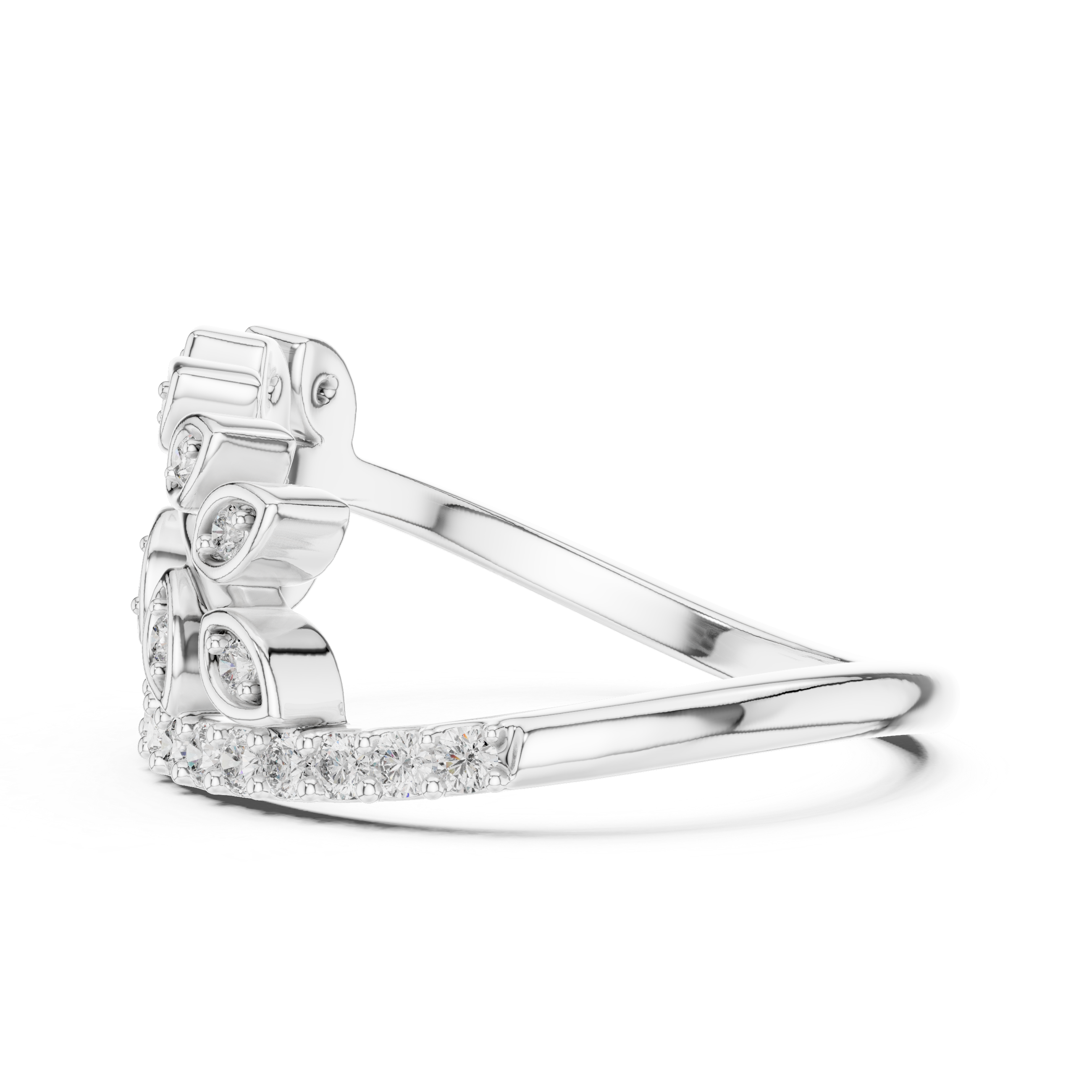 Diamond Leaf Wrap Ring
