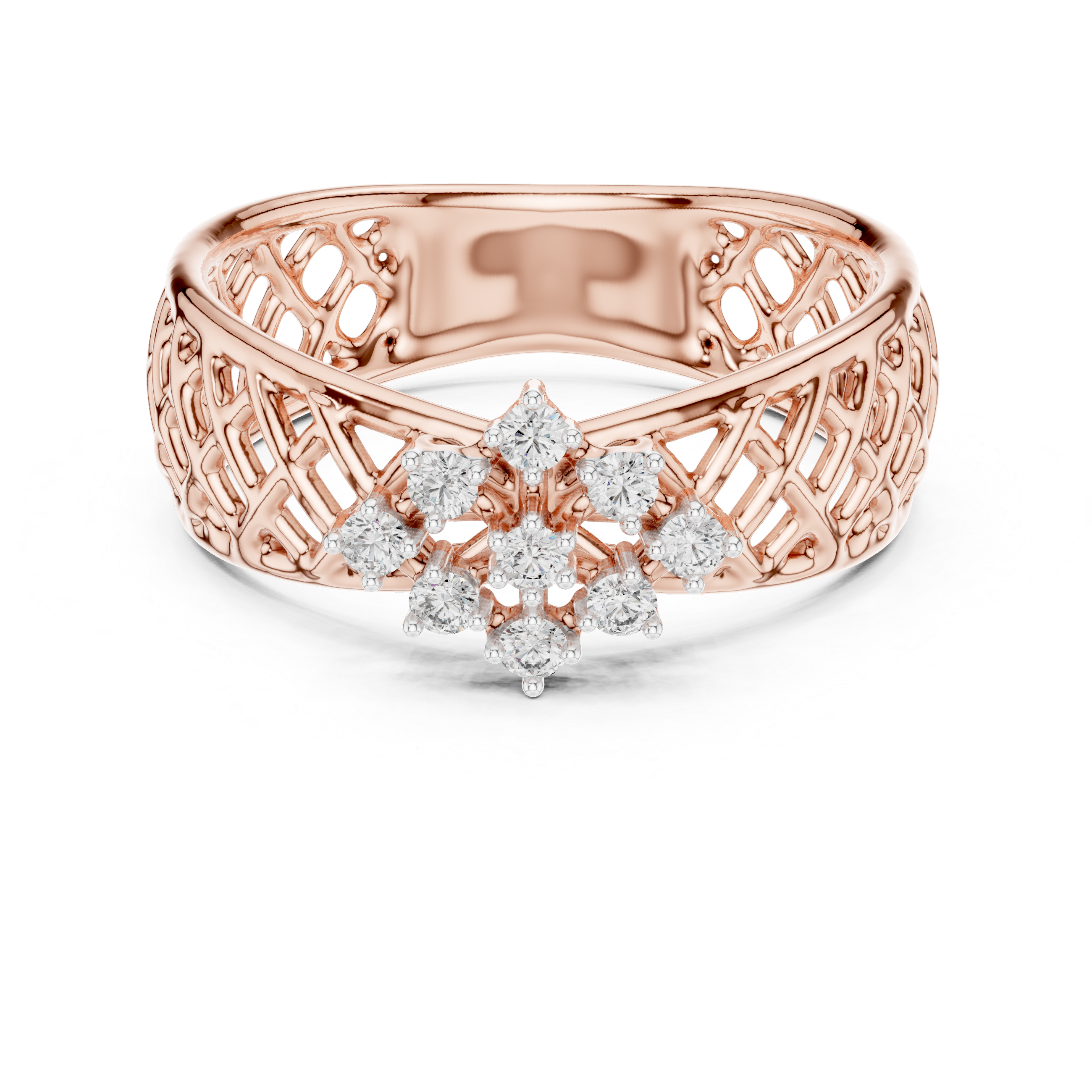 Diamond Cluster Lattice Band Ring