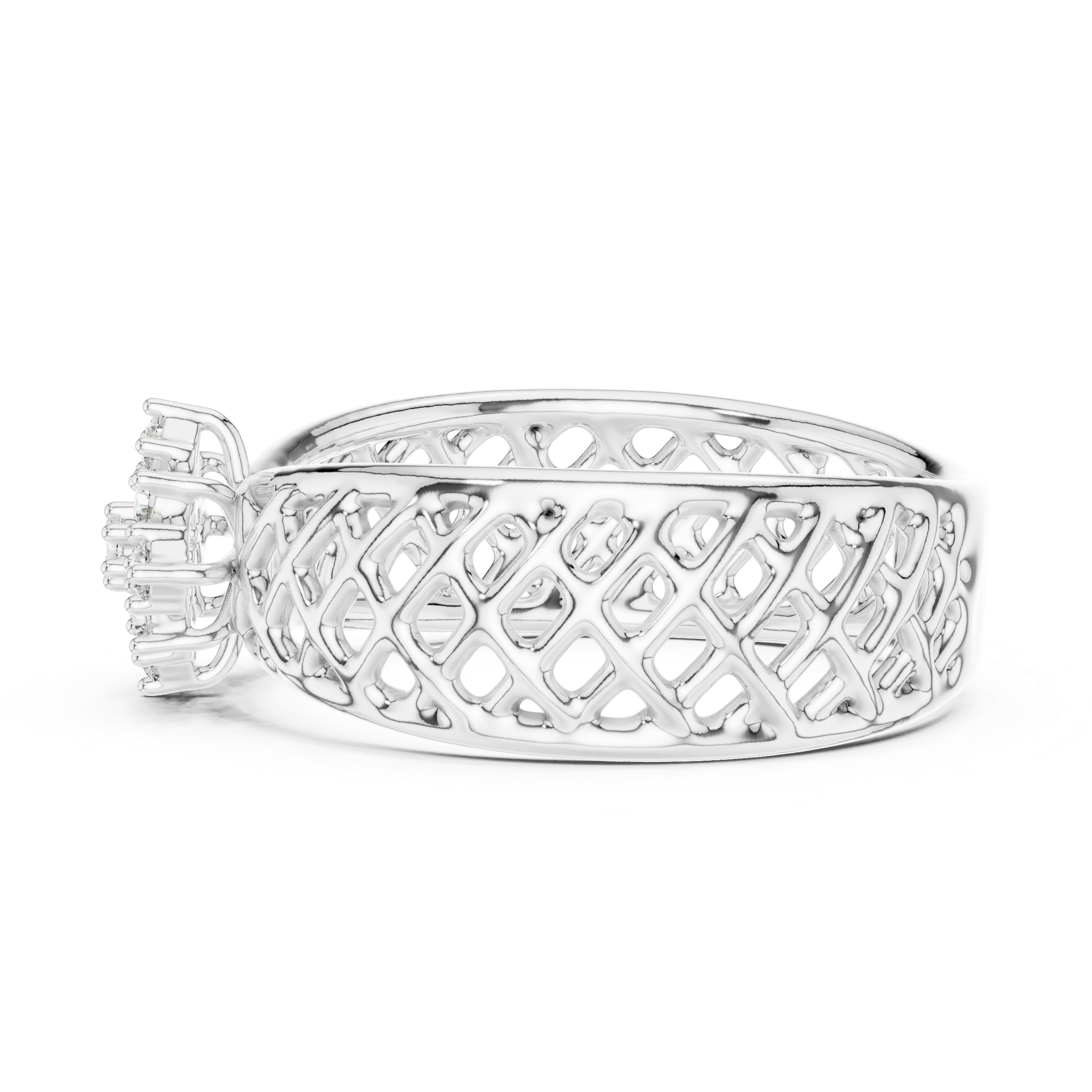 Diamond Cluster Lattice Band Ring