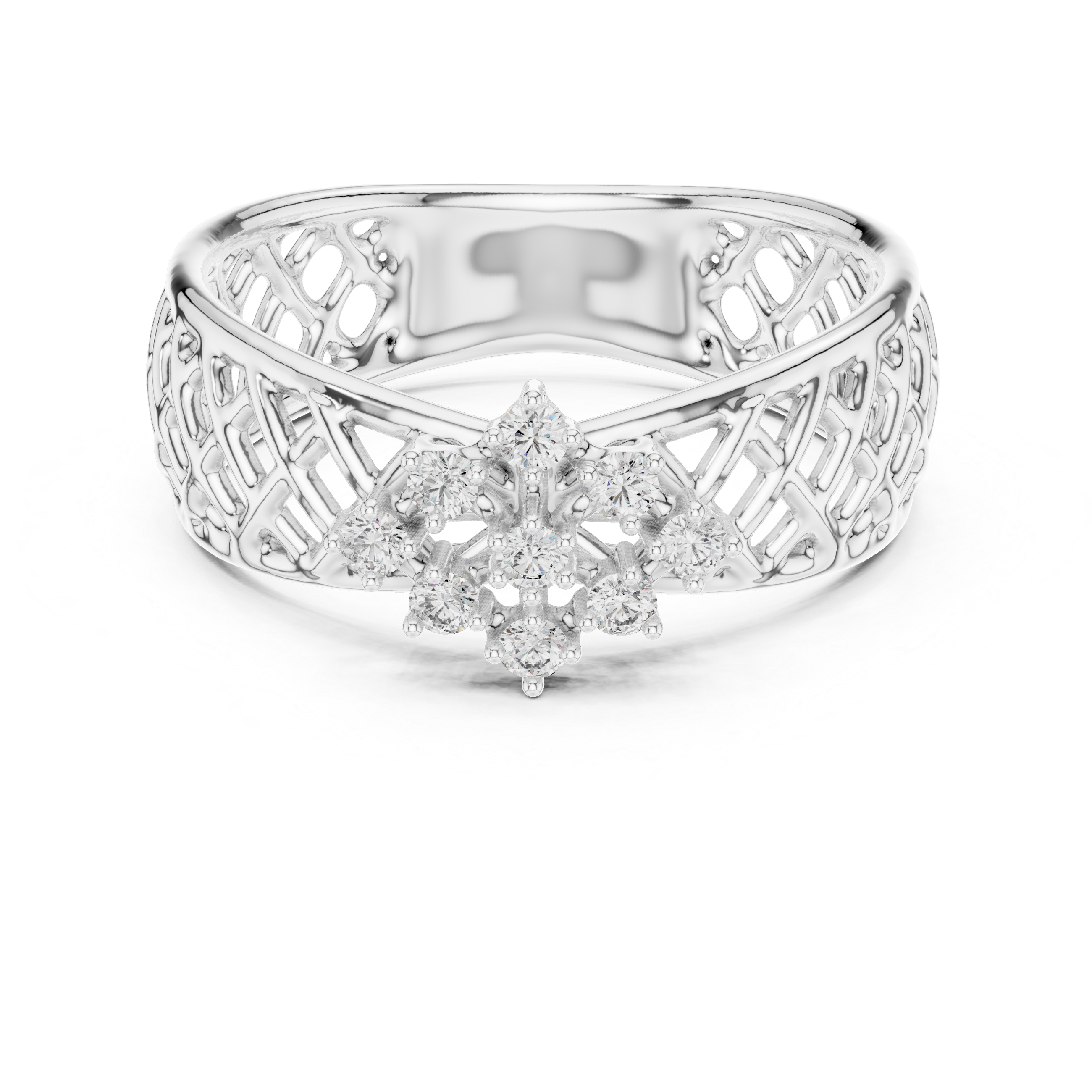 Diamond Cluster Lattice Band Ring