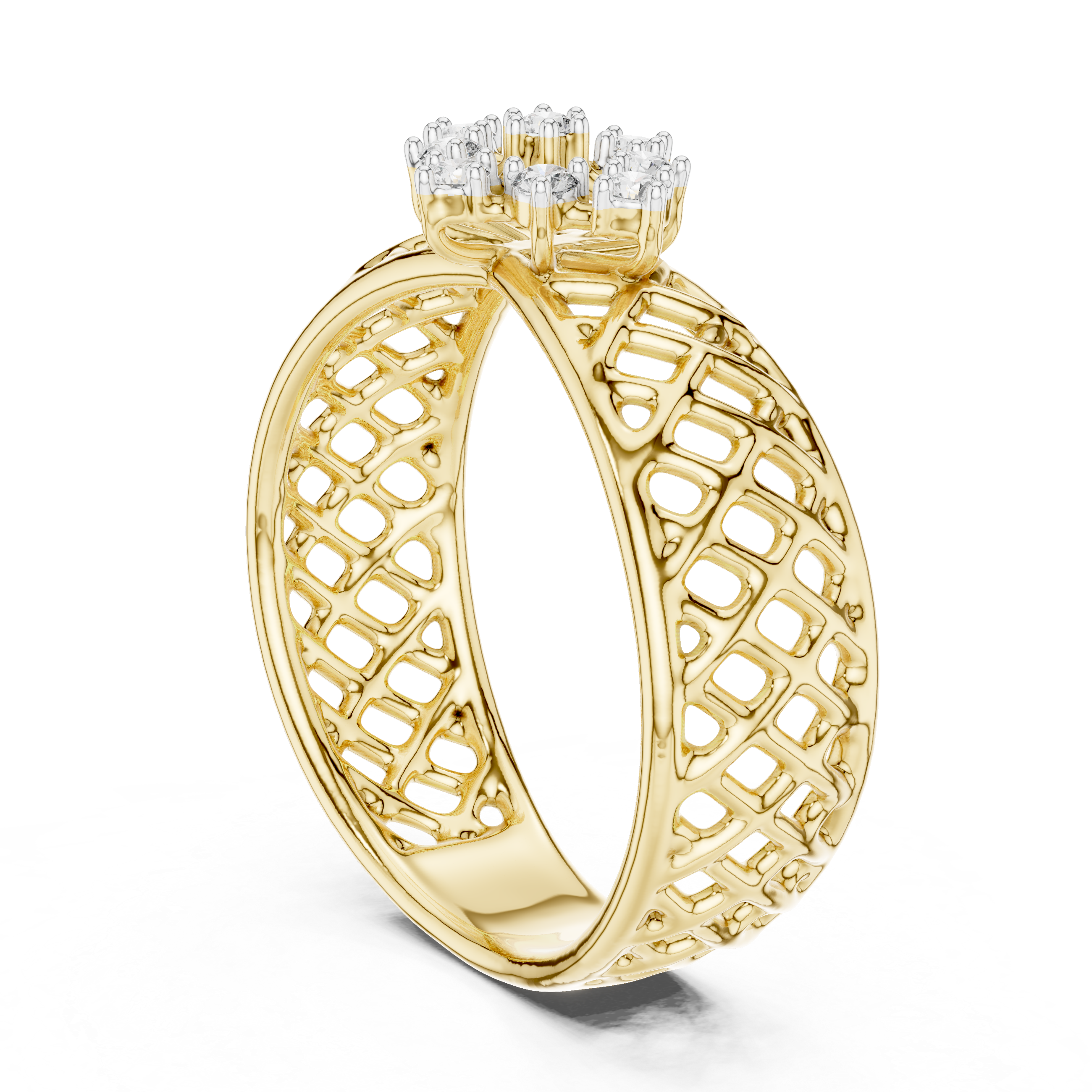 Diamond Cluster Lattice Band Ring
