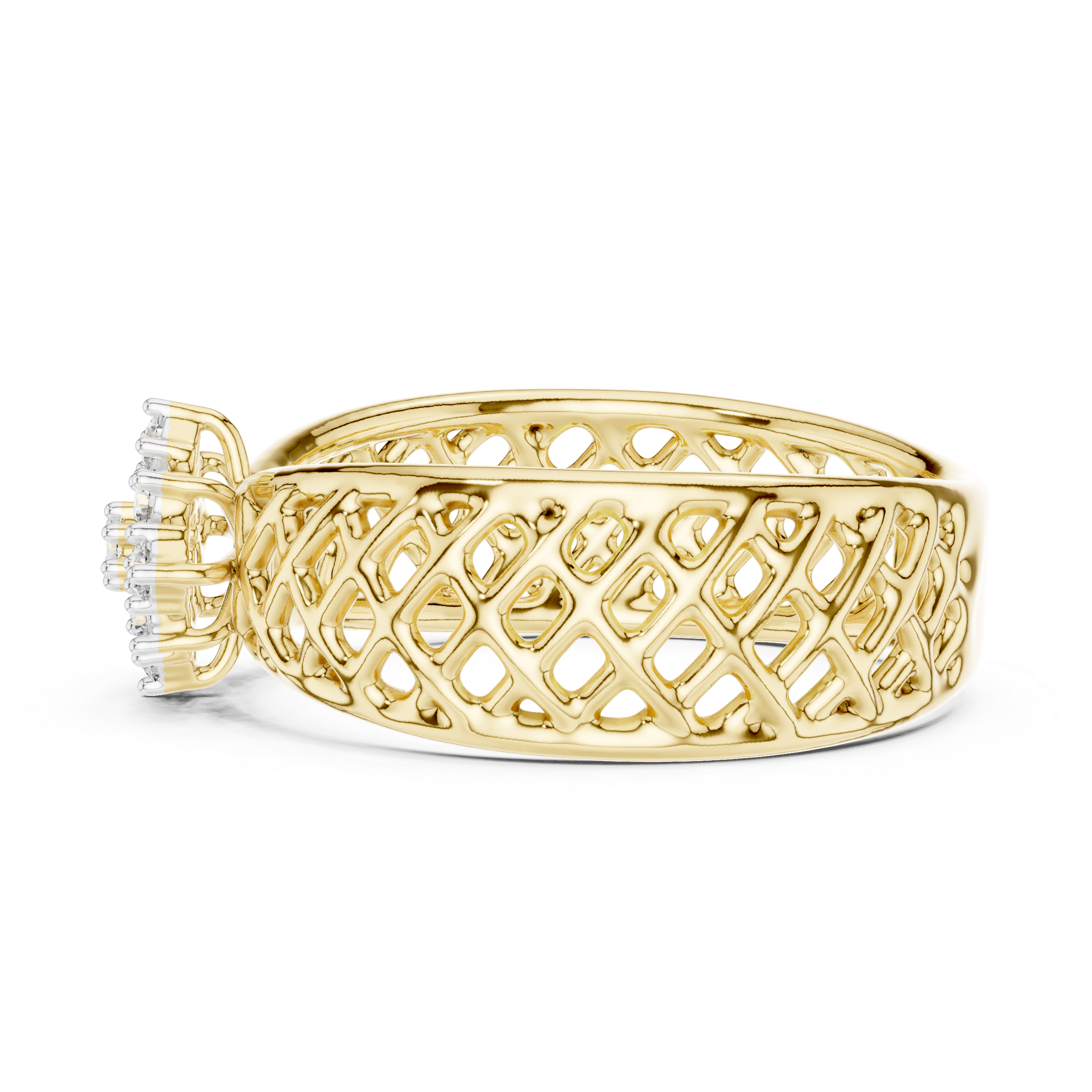 Diamond Cluster Lattice Band Ring