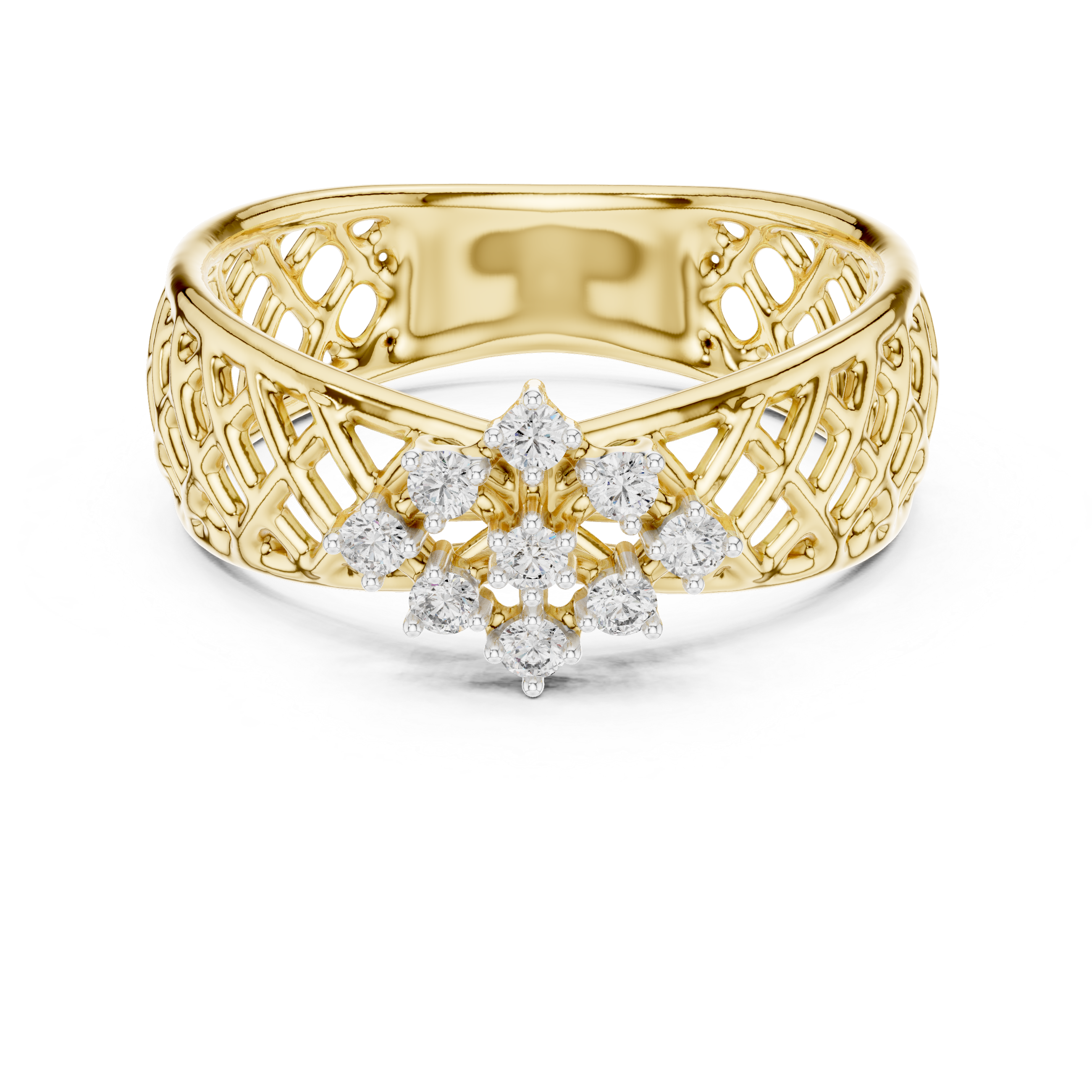 Diamond Cluster Lattice Band Ring