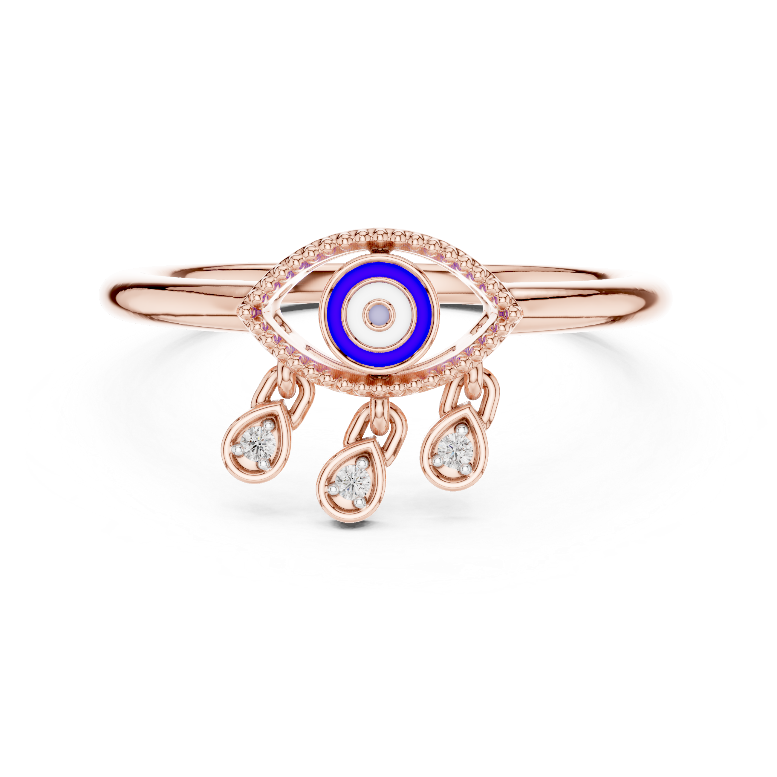 Evil Eye Diamond Drop Ring