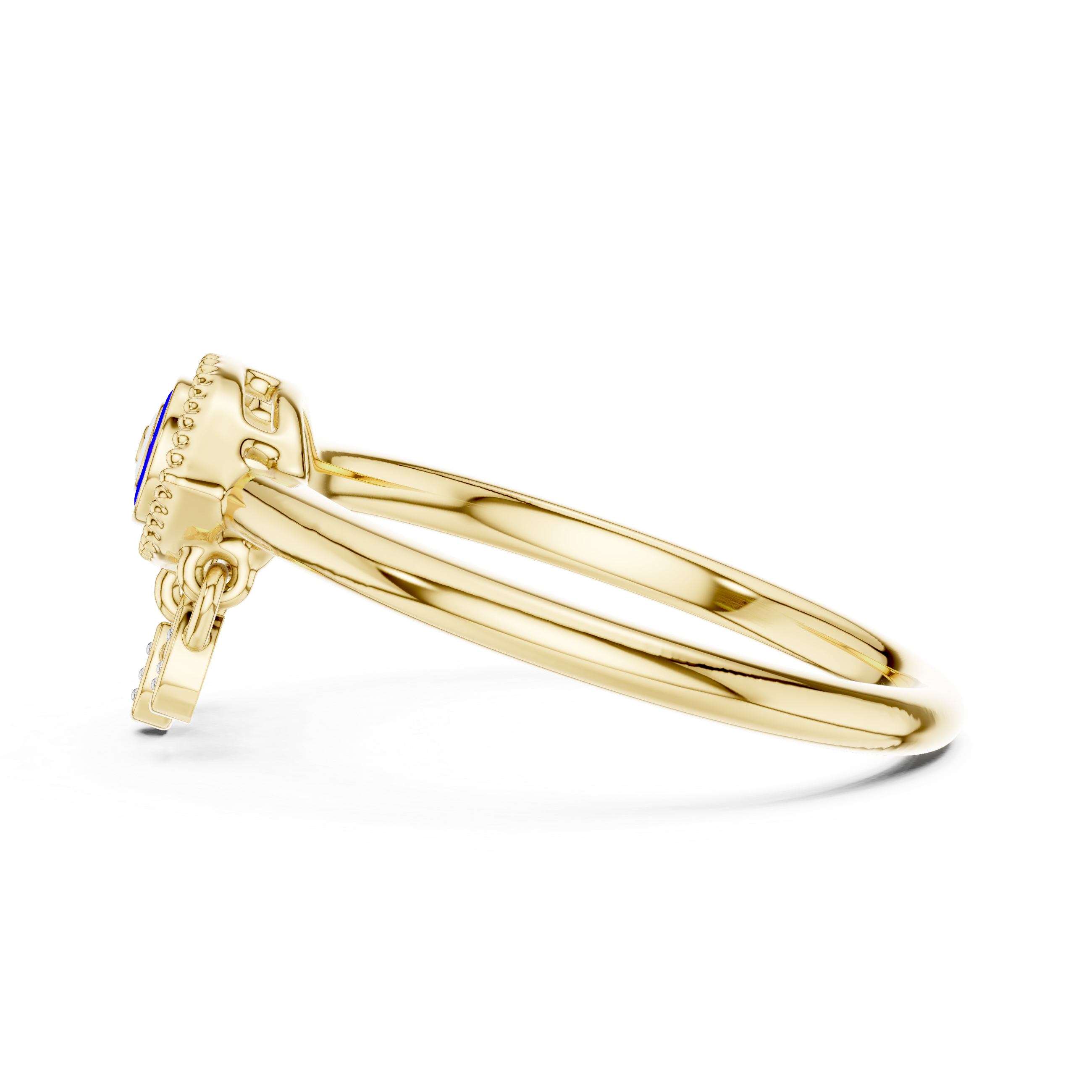 Evil Eye Diamond Drop Ring