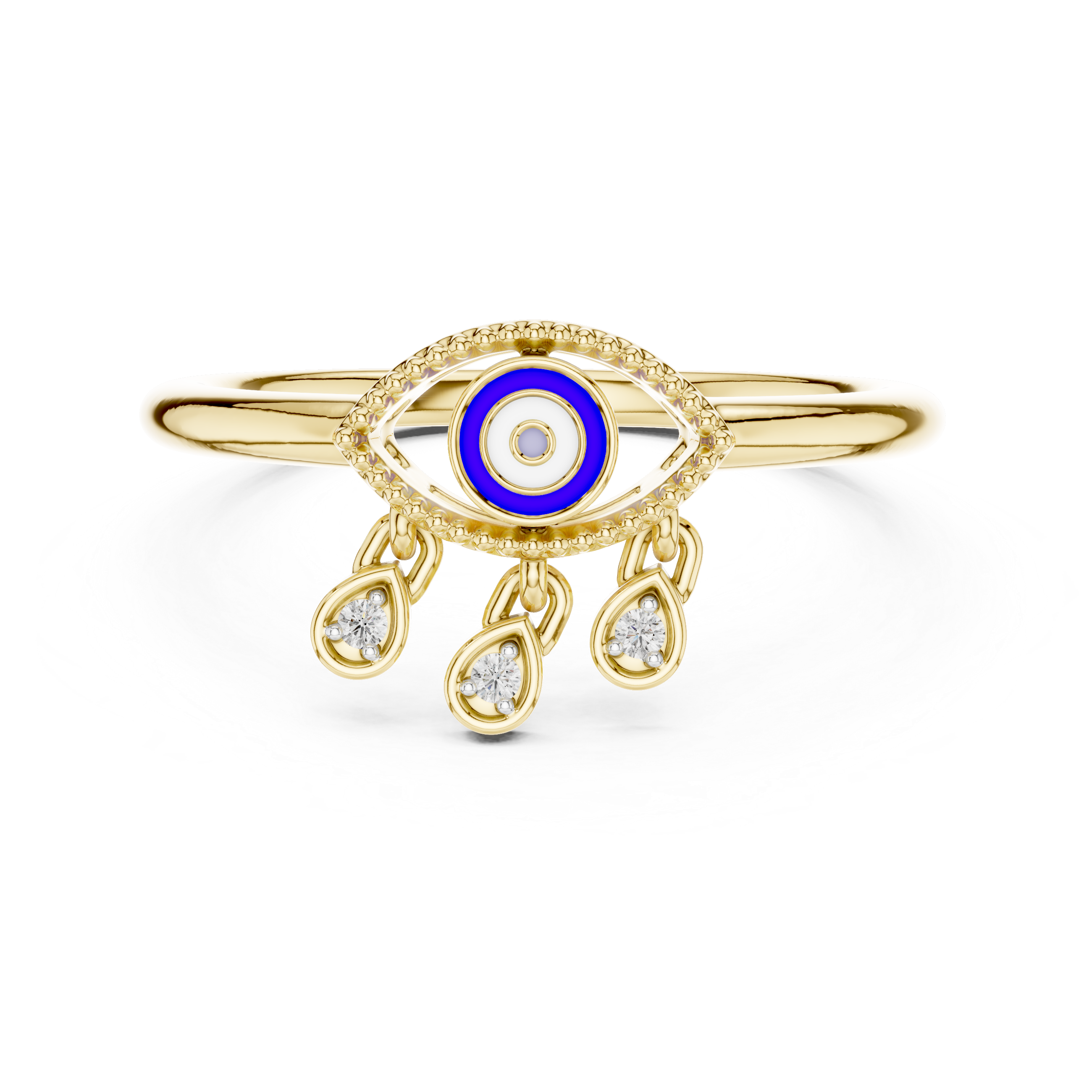 Evil Eye Diamond Drop Ring