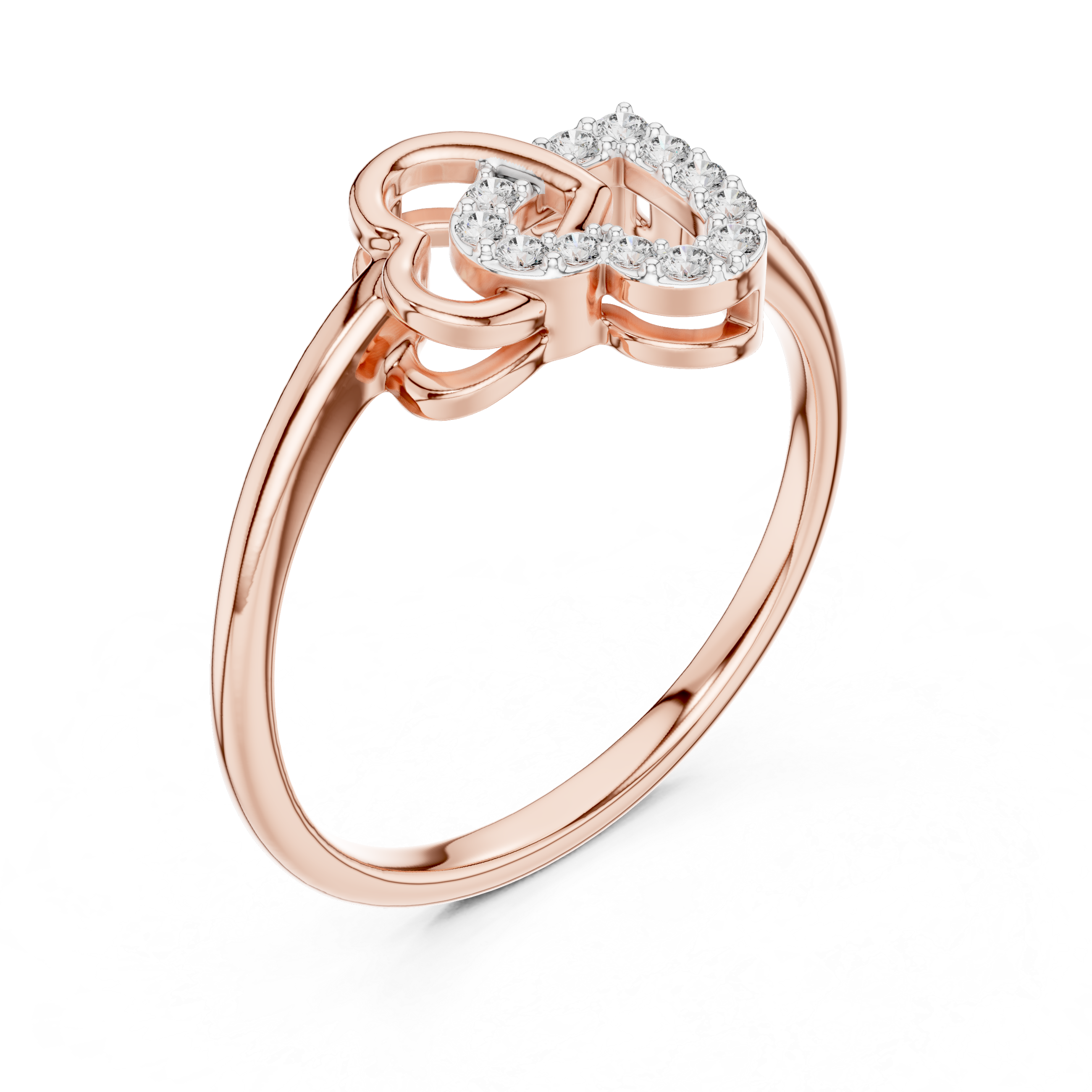 Interlocking Heart Diamond Promise Ring