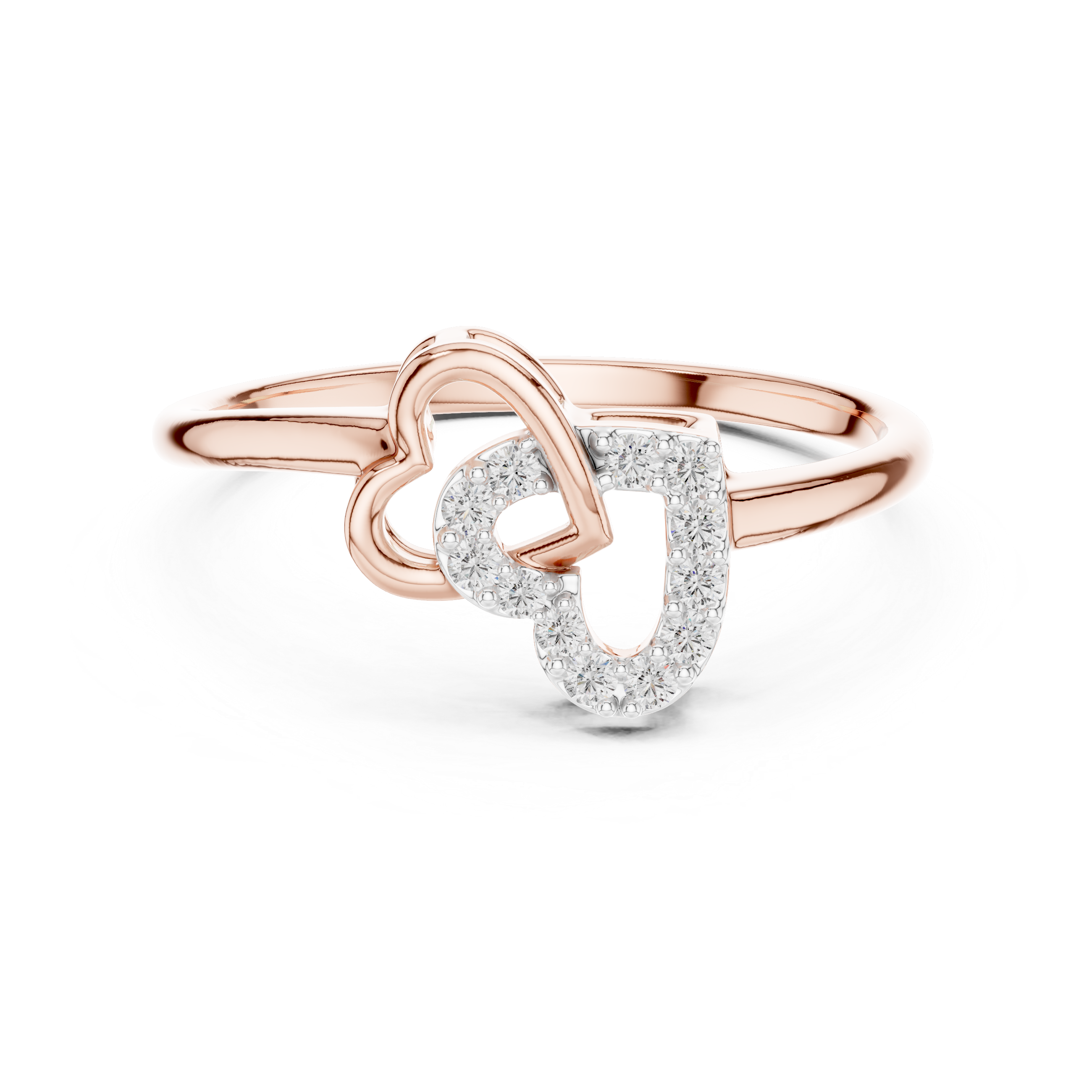 Interlocking Heart Diamond Promise Ring