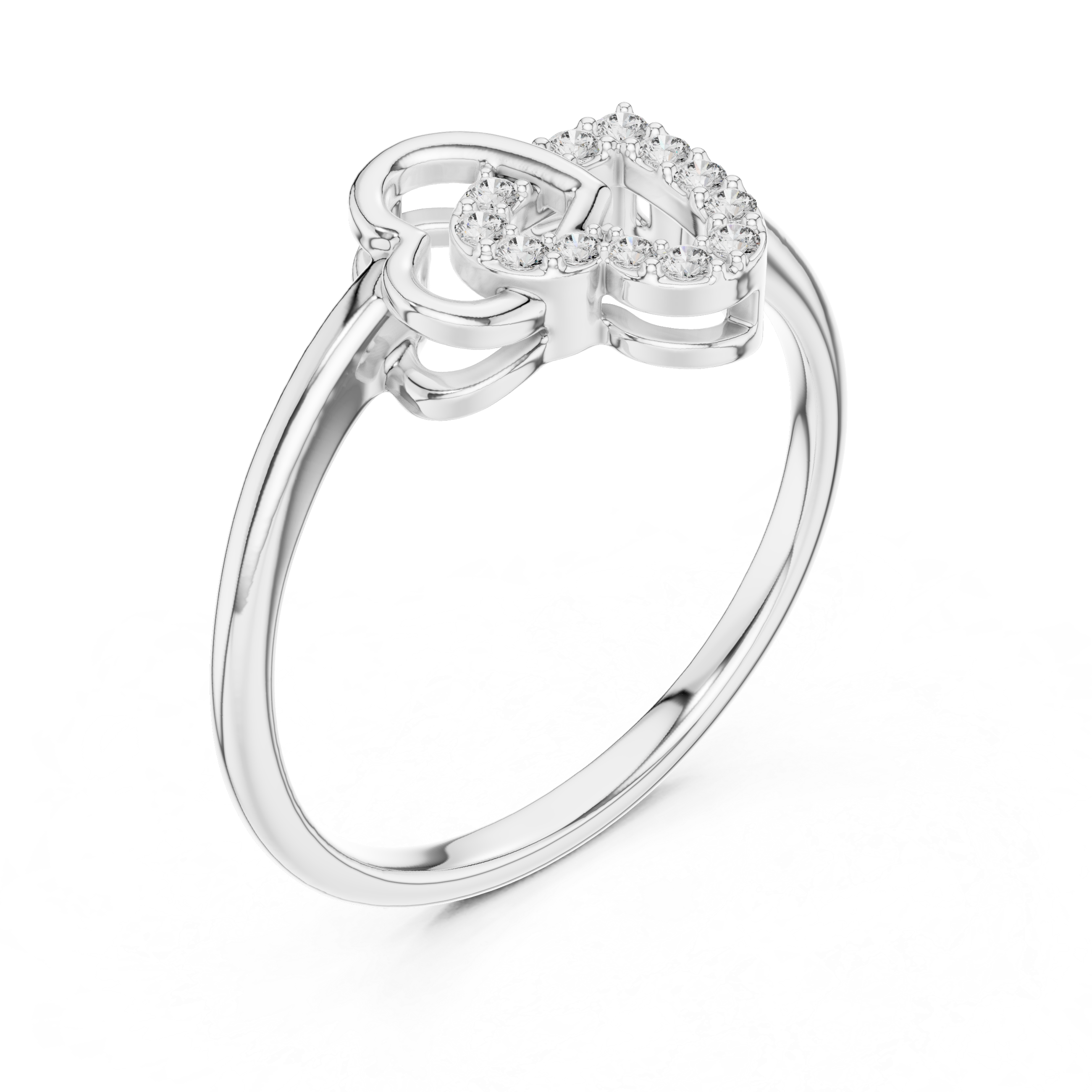 Interlocking Heart Diamond Promise Ring