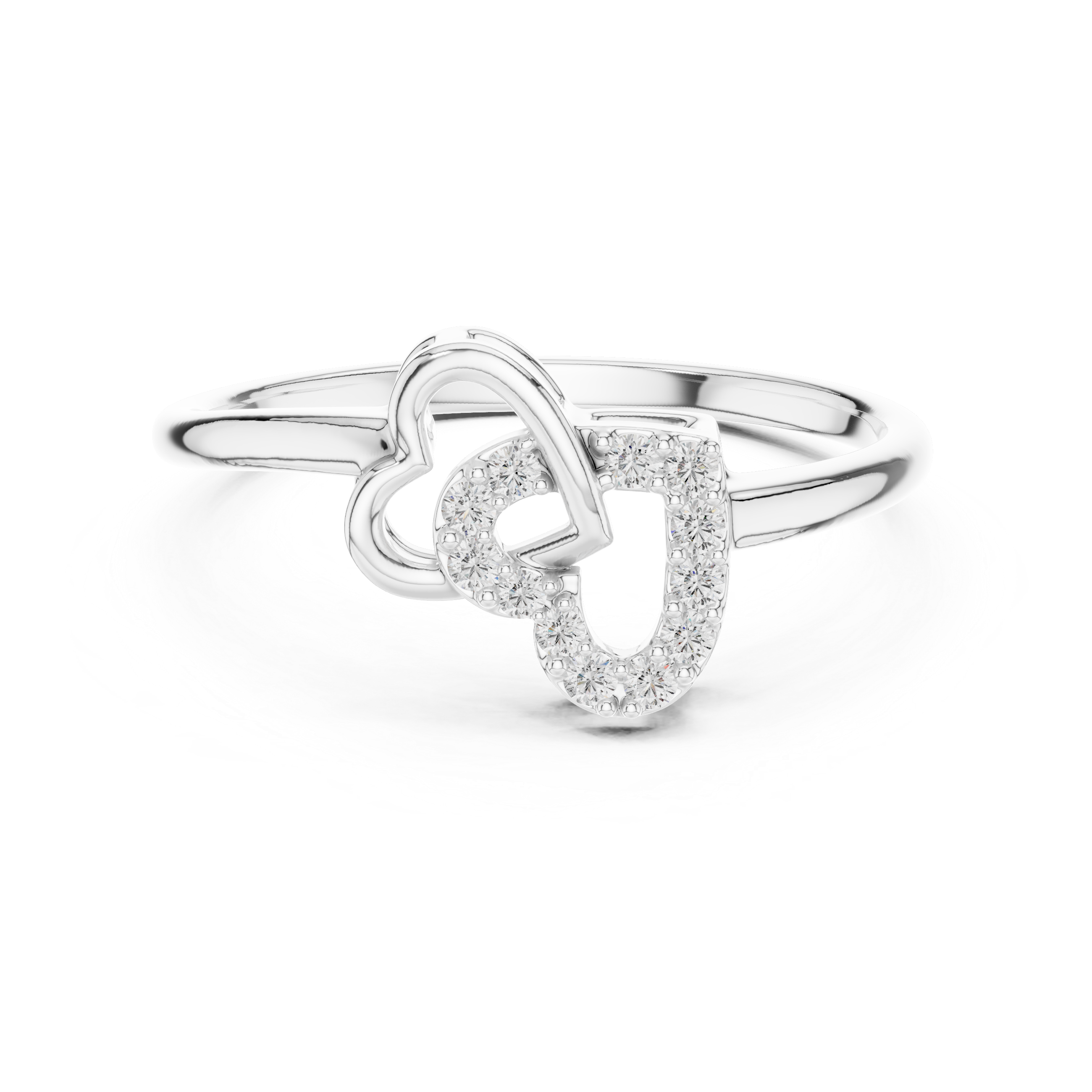 Interlocking Heart Diamond Promise Ring
