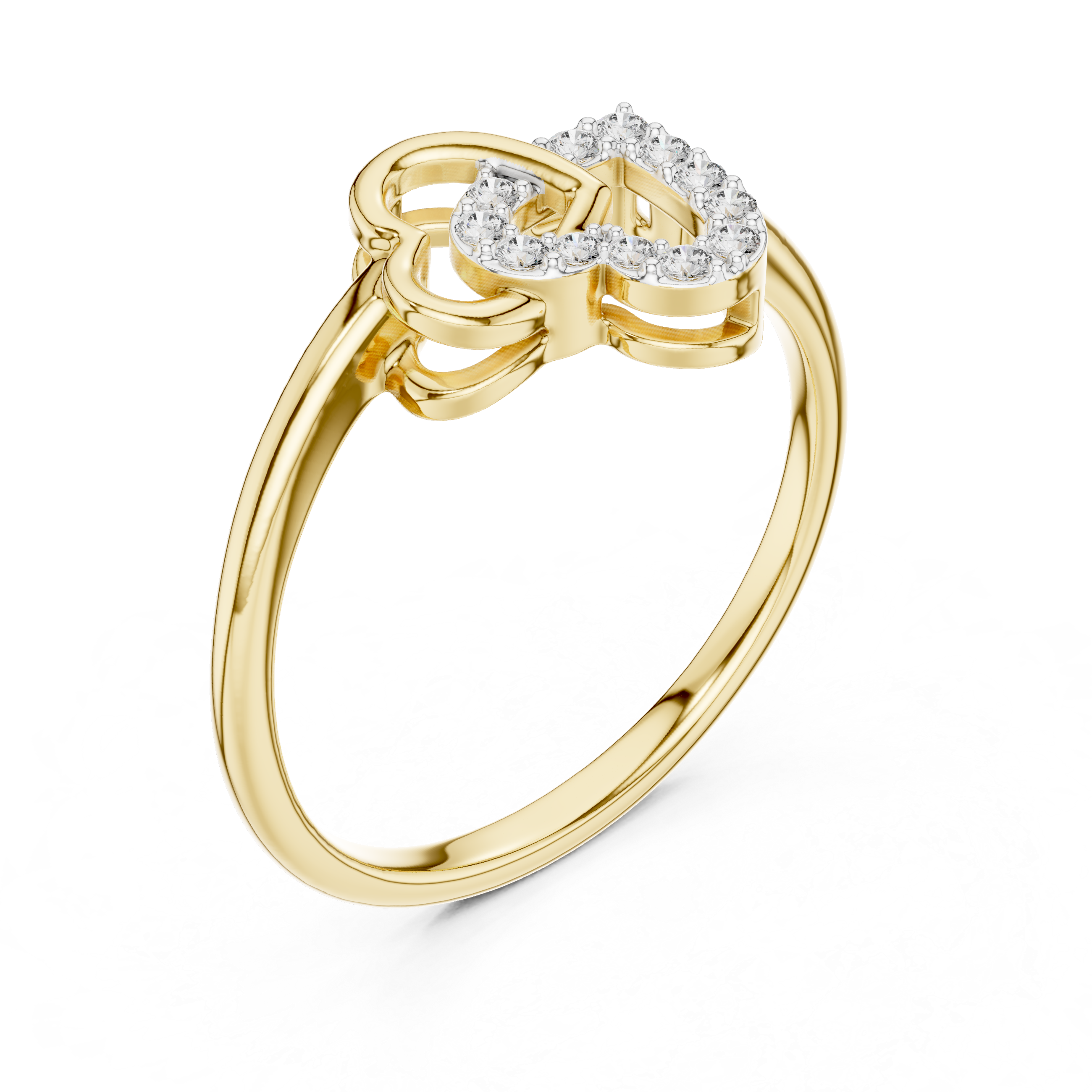 Interlocking Heart Diamond Promise Ring