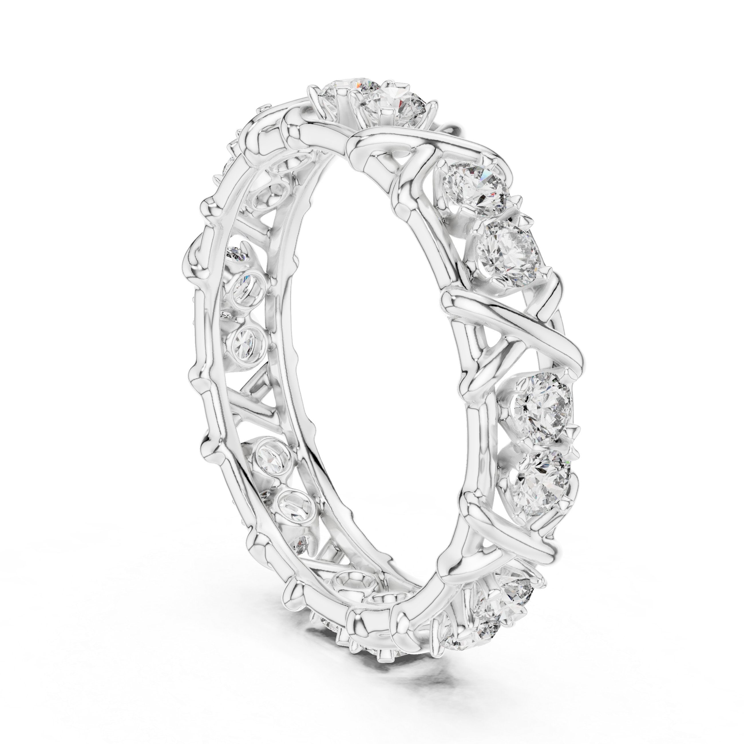 Diamond Eternity X Link Band Ring
