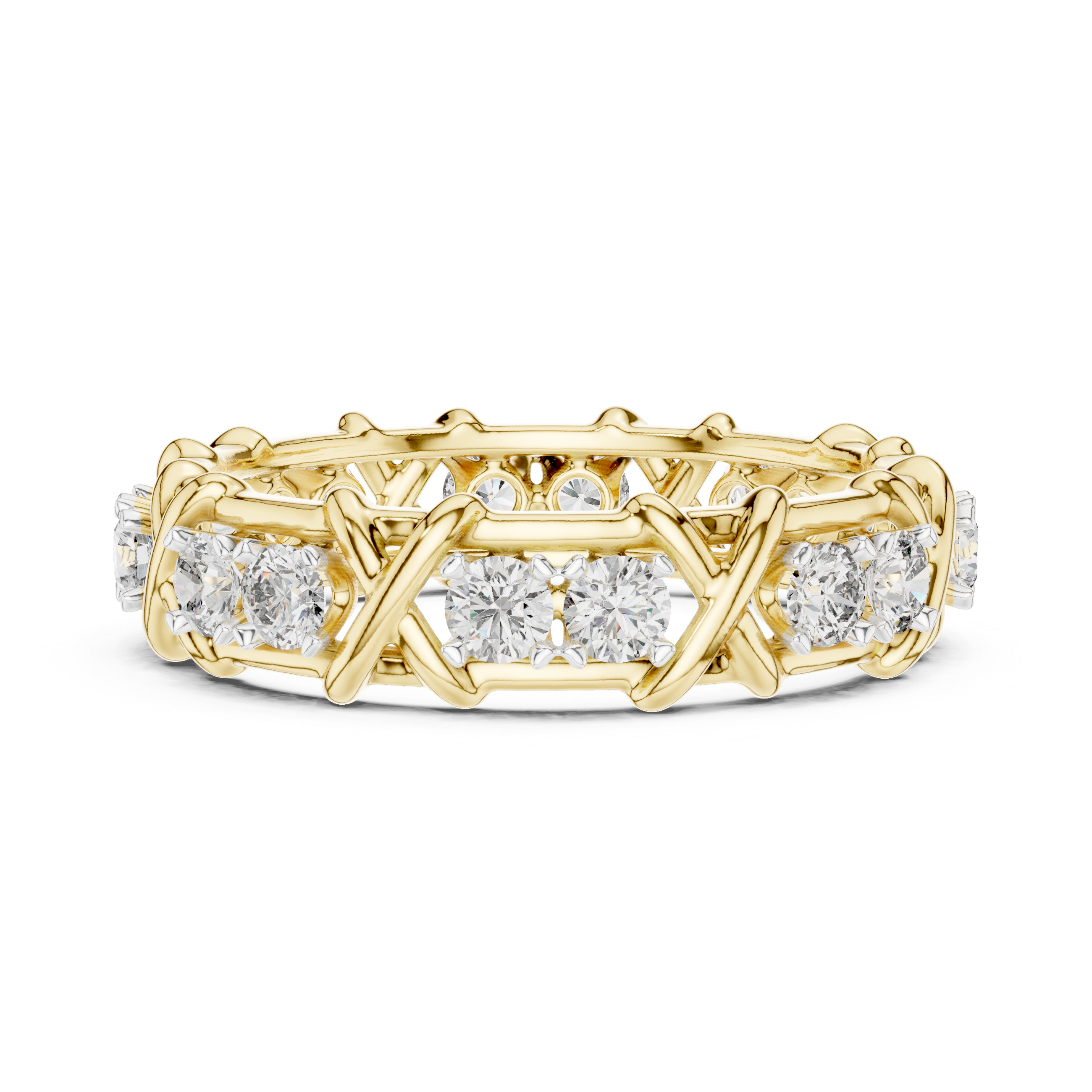 Diamond Eternity X Link Band Ring