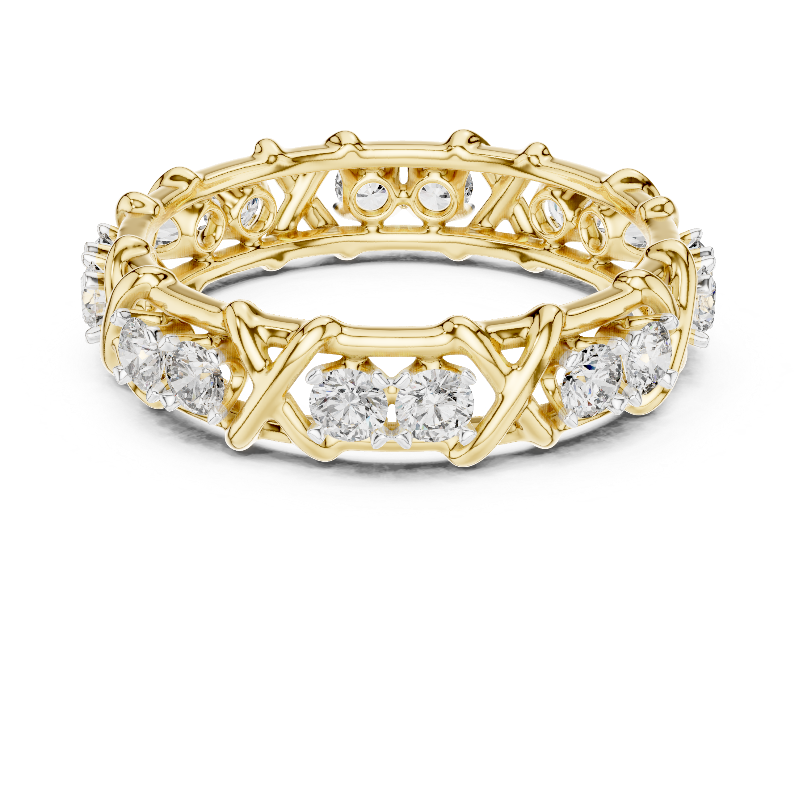 Diamond Eternity X Link Band Ring