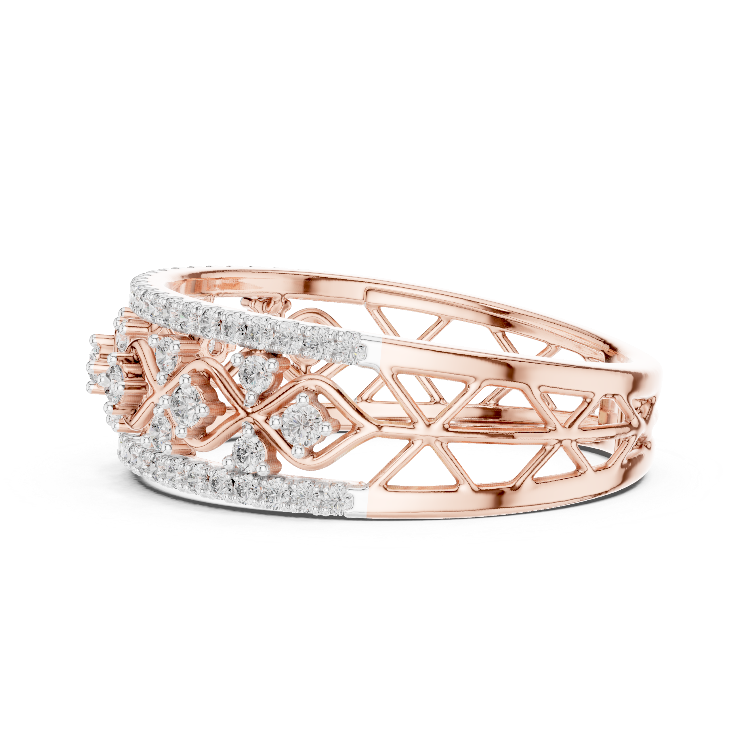 Vintage Infinity Diamond Multi-Row Band Ring