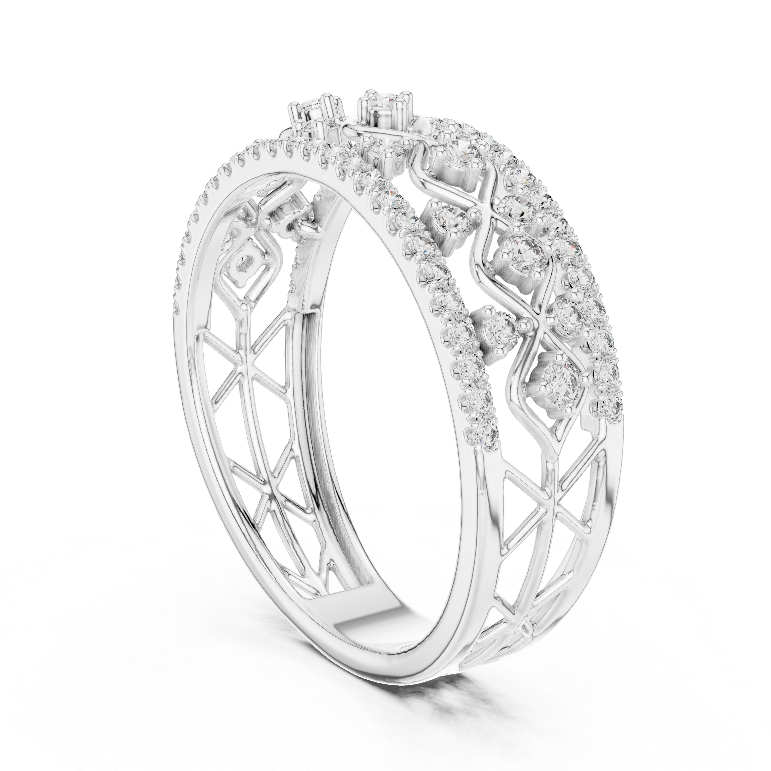 Vintage Infinity Diamond Multi-Row Band Ring
