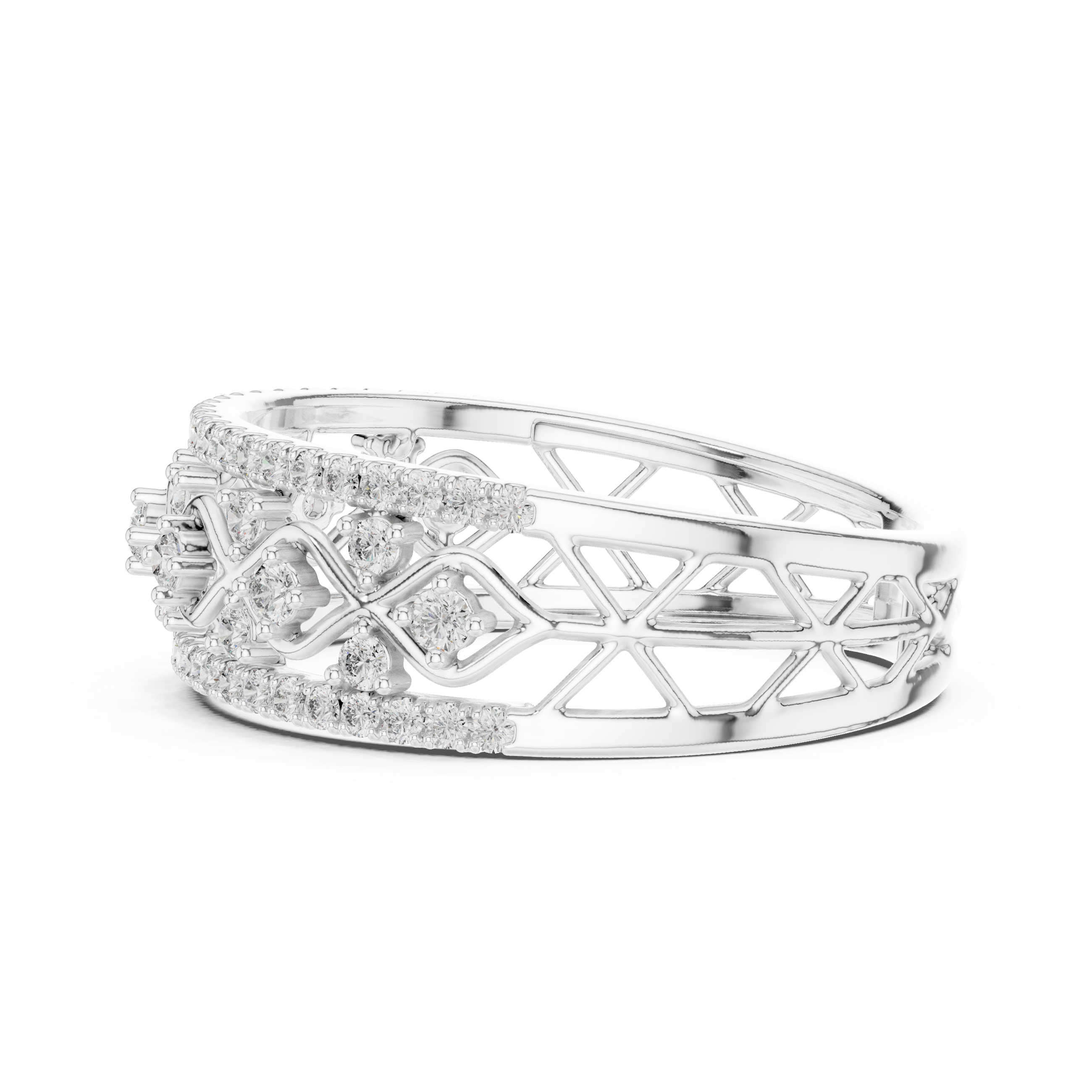 Vintage Infinity Diamond Multi-Row Band Ring