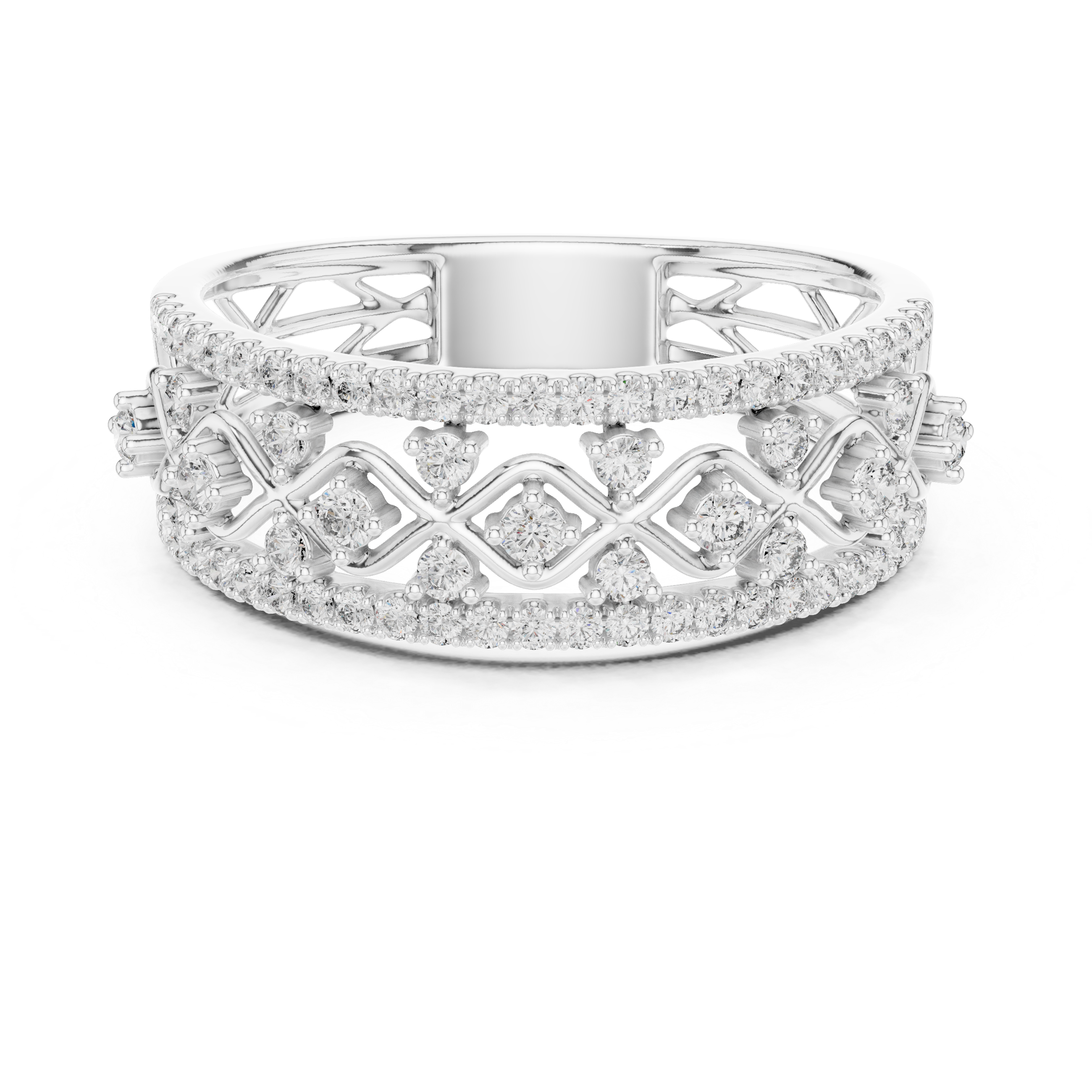 Vintage Infinity Diamond Multi-Row Band Ring