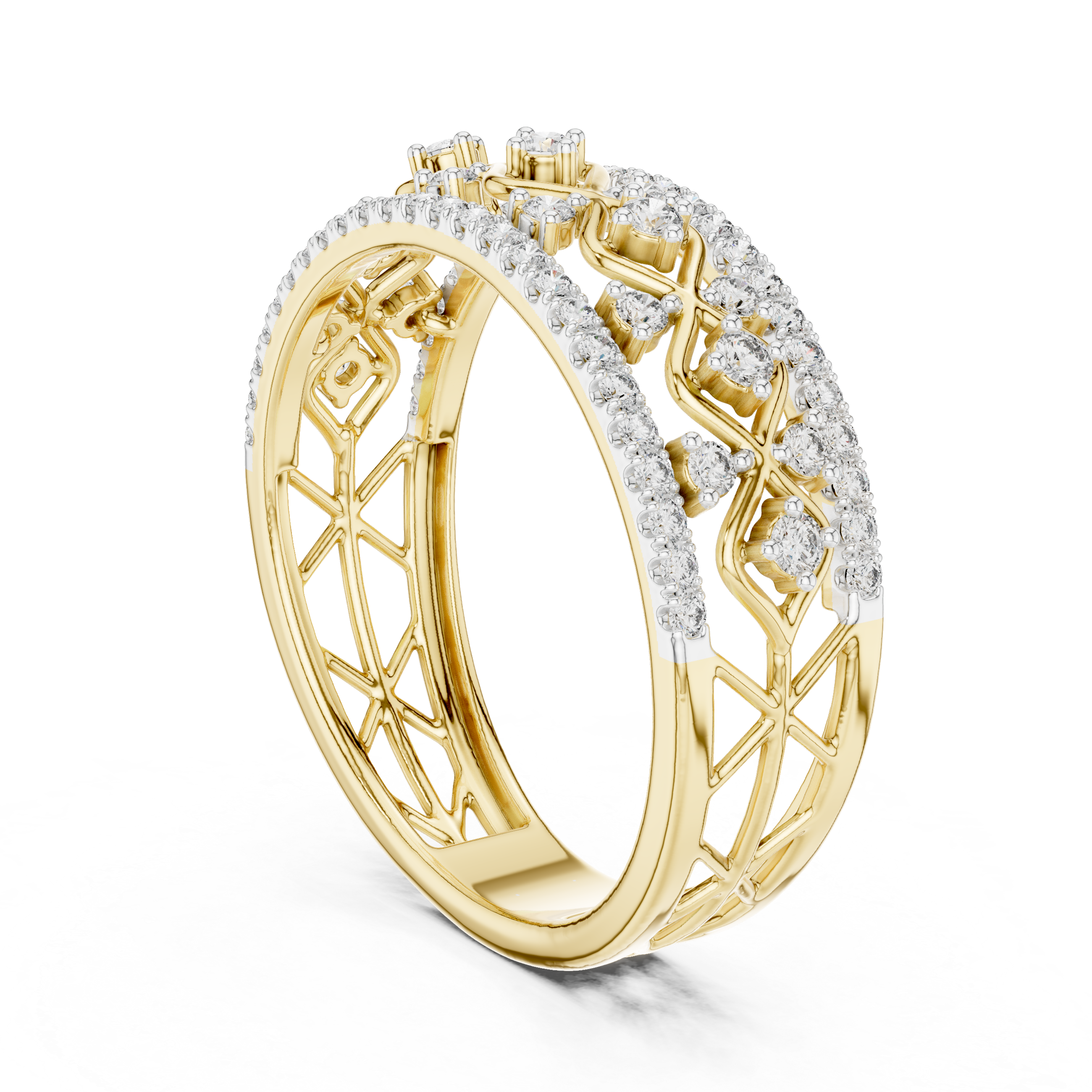 Vintage Infinity Diamond Multi-Row Band Ring