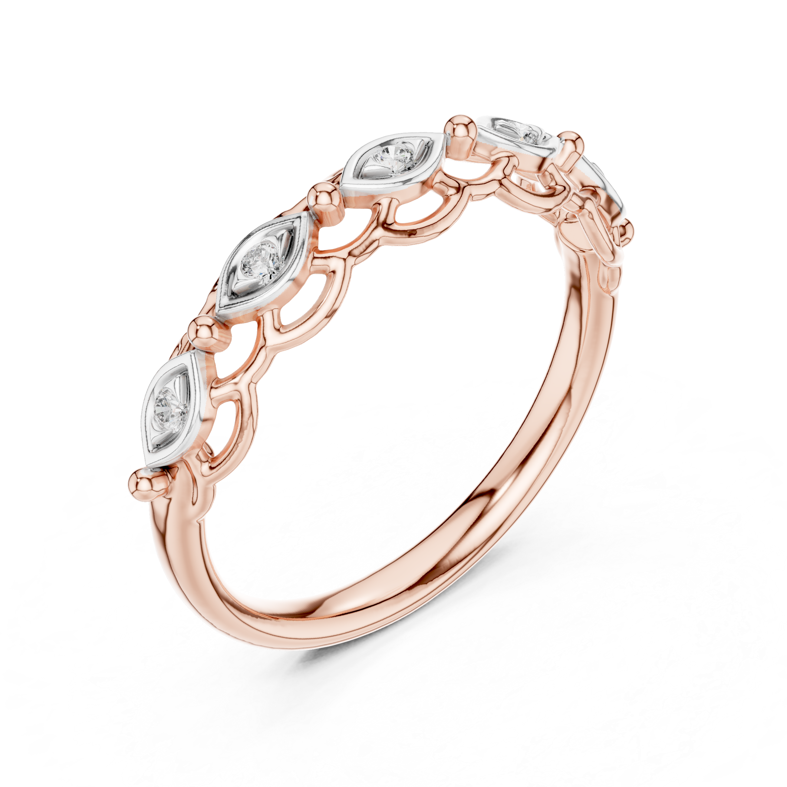 Vintage Marquise Bezel Diamond Eternity Ring