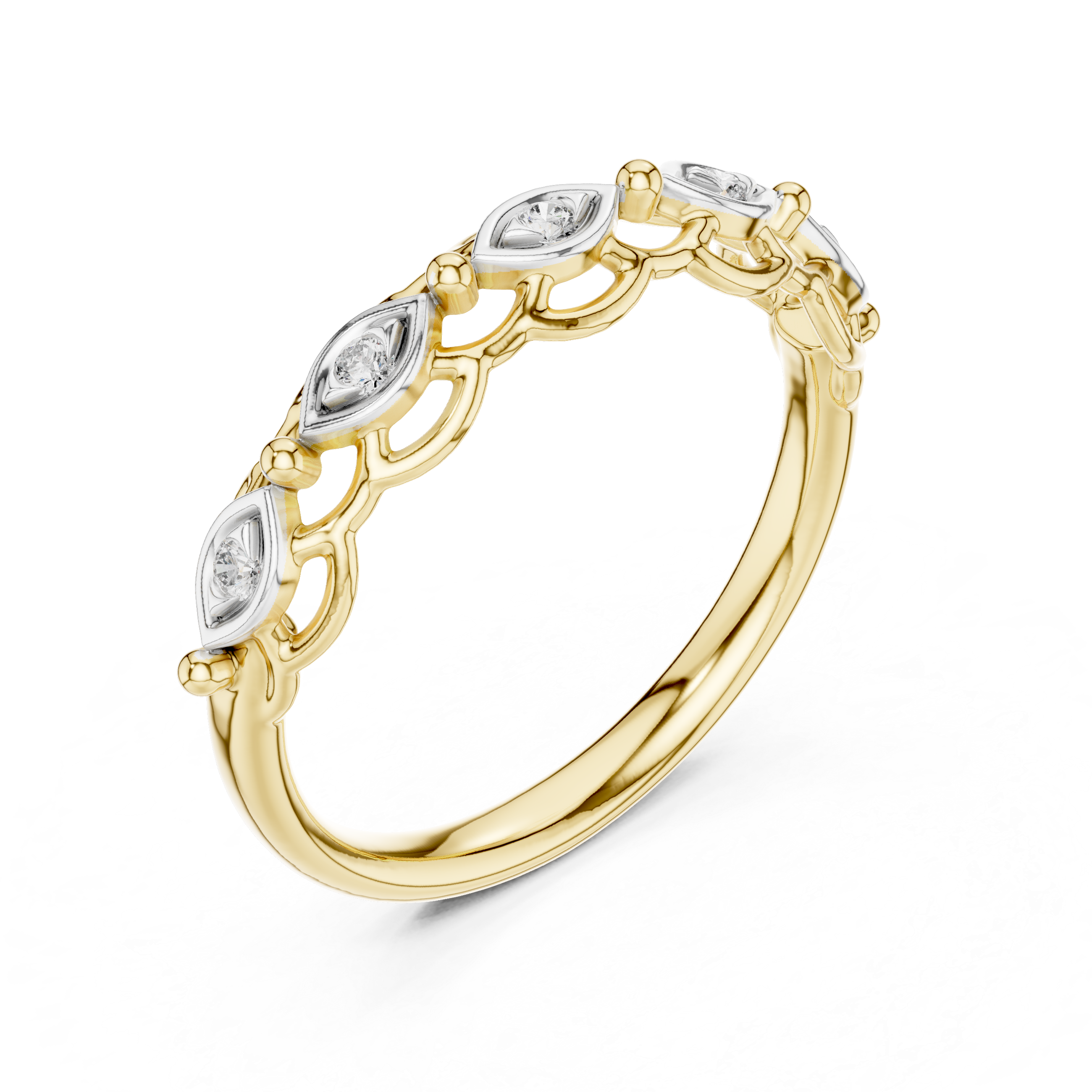 Vintage Marquise Bezel Diamond Eternity Ring