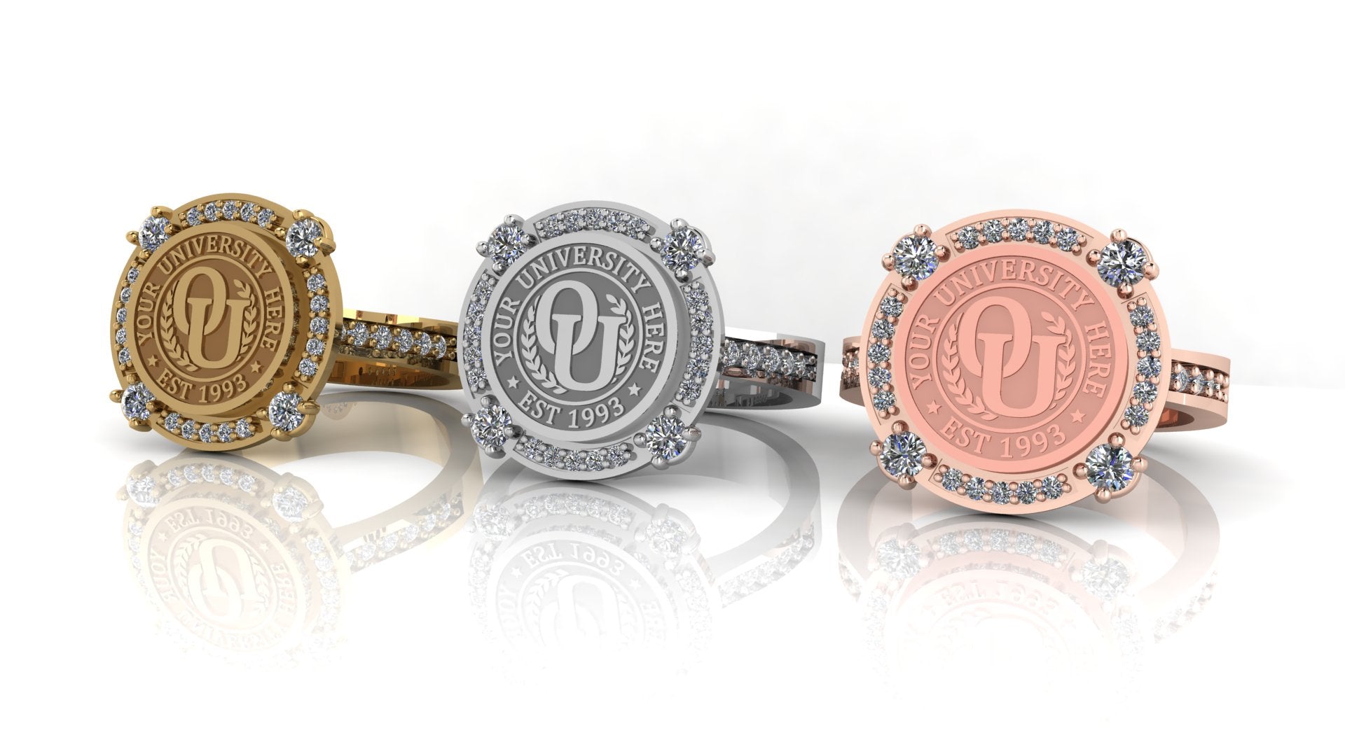 F-Sparkles | Channel Core Band Custom Collage Ring