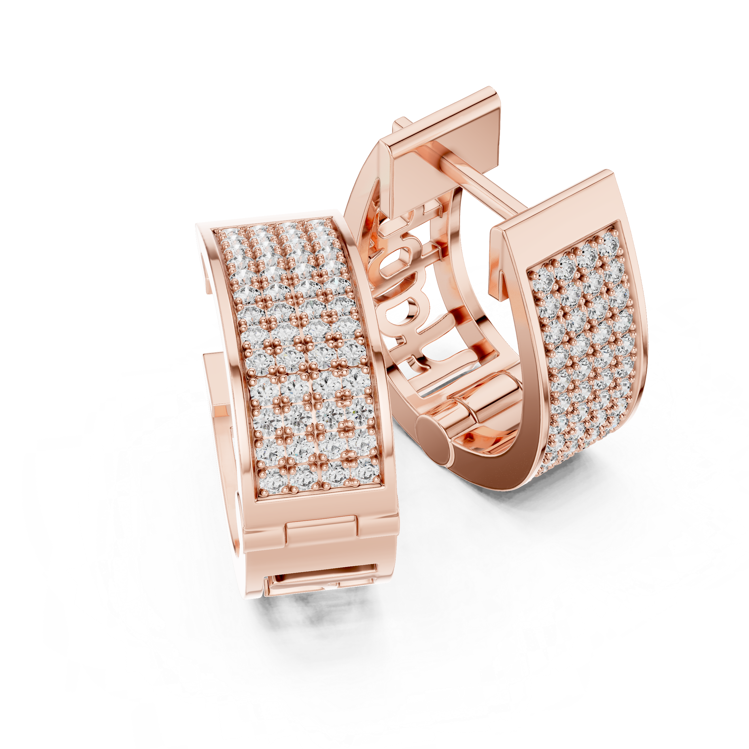 Luxury Wide Pavé Diamond Hoop Earrings