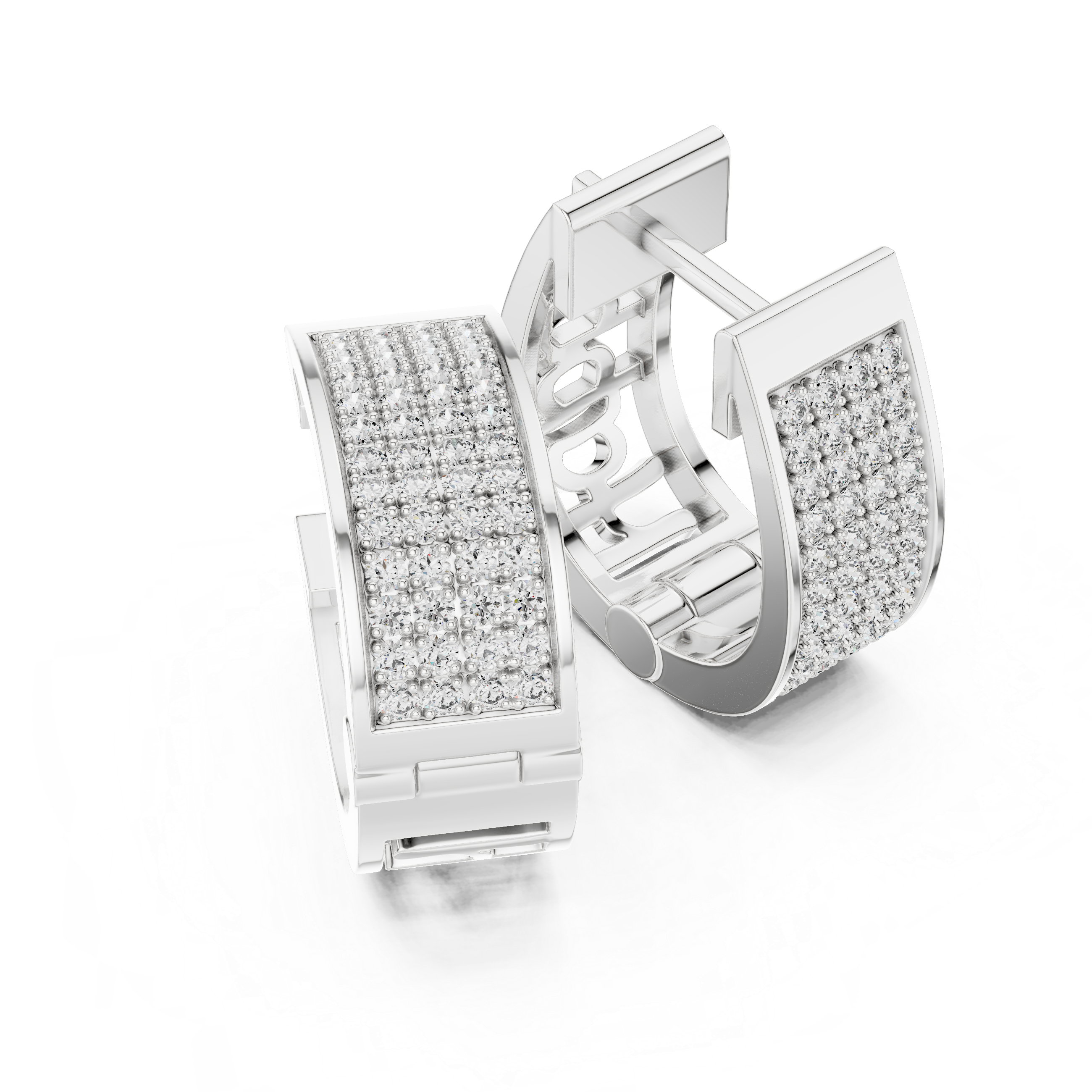 Luxury Wide Pavé Diamond Hoop Earrings