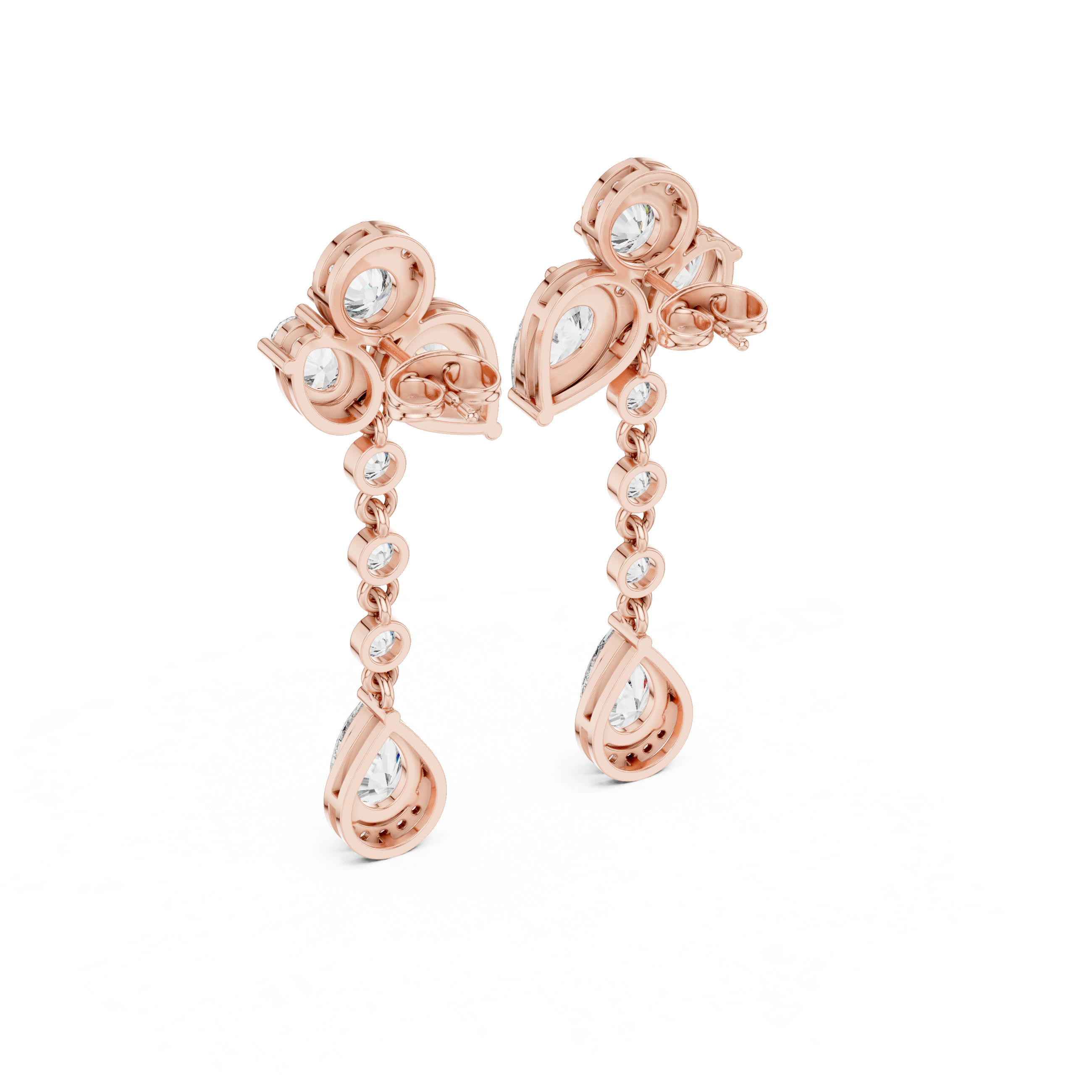 Luxury Multi-Stone Diamond Drop Earrings with Pear Cut Dangle
