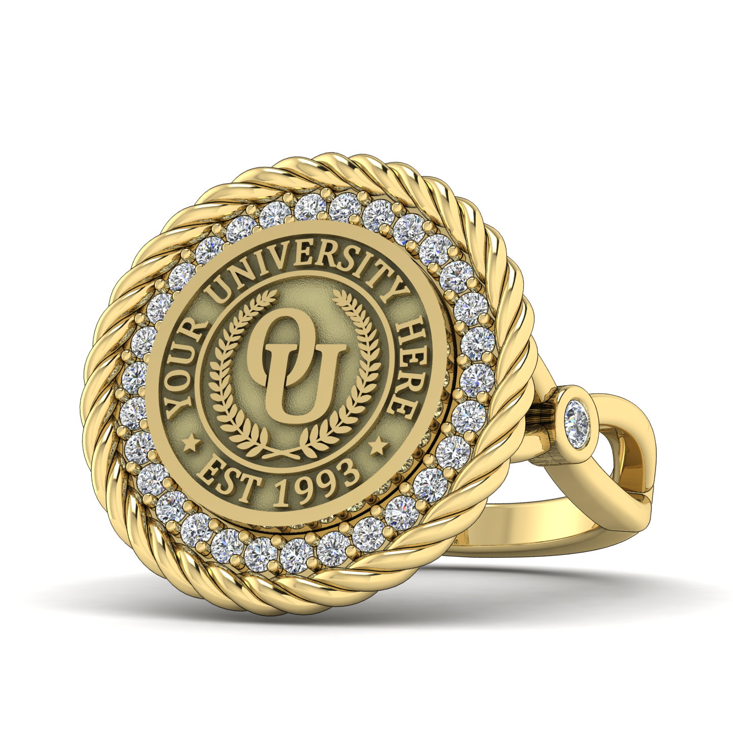 Arrecerat | Infinity Bezel Band Custom College Ring