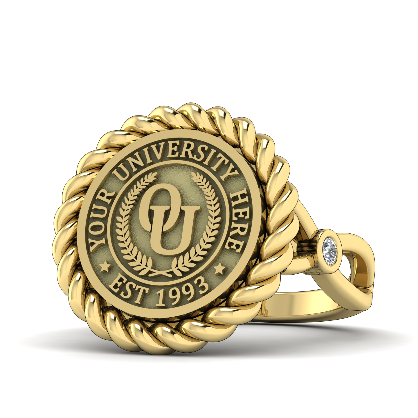 Lubid | Infinity Bezel Band Custom College Ring