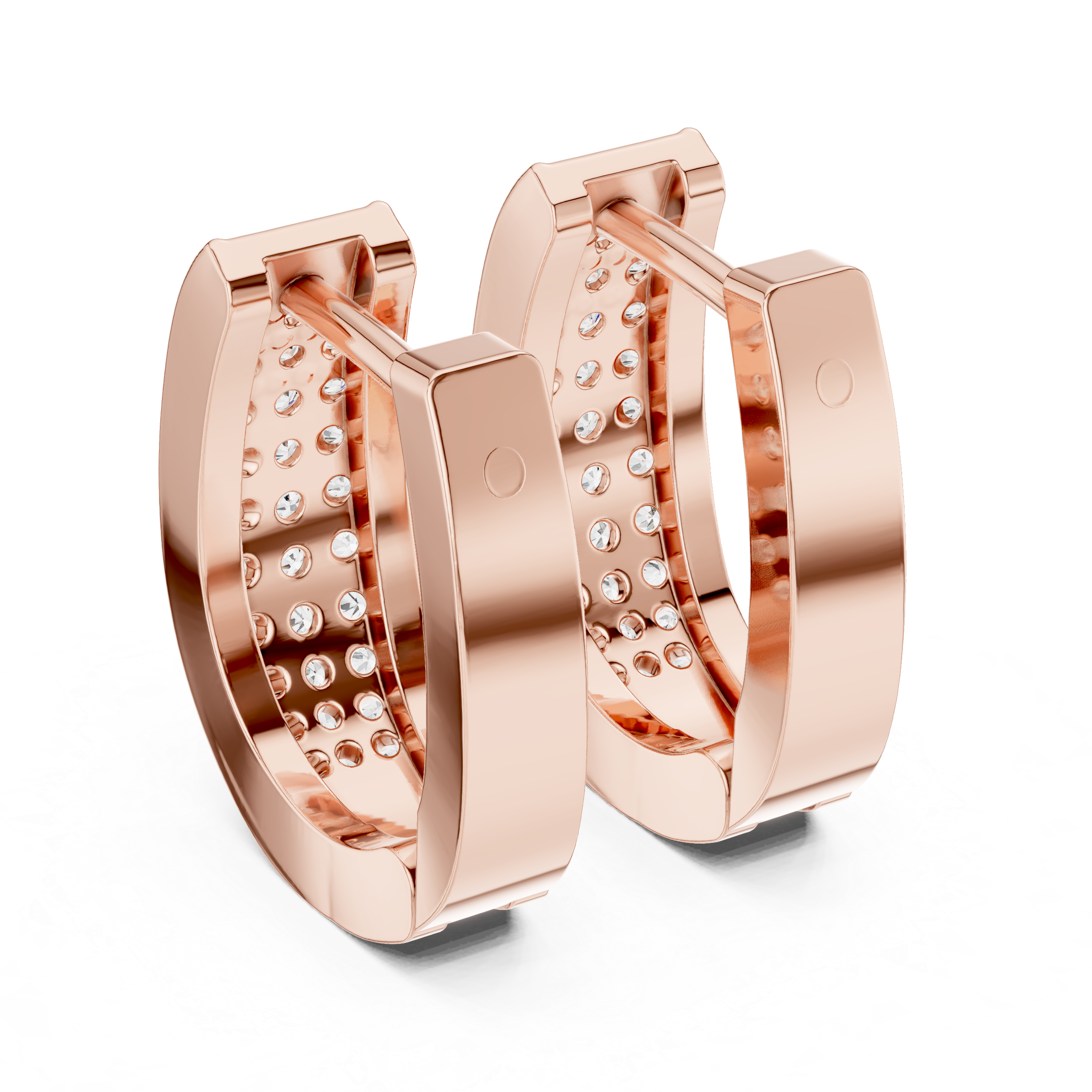 Luxury Multi-Row Pavé Diamond Huggie Earrings