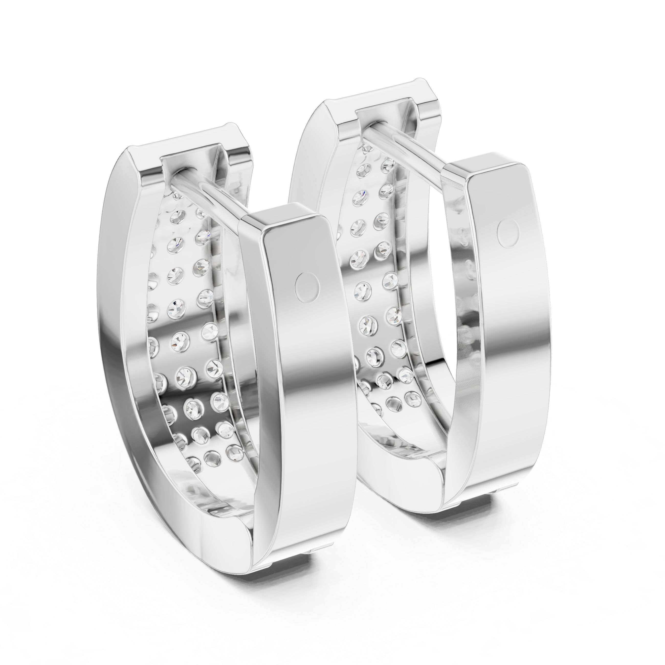 Luxury Multi-Row Pavé Diamond Huggie Earrings