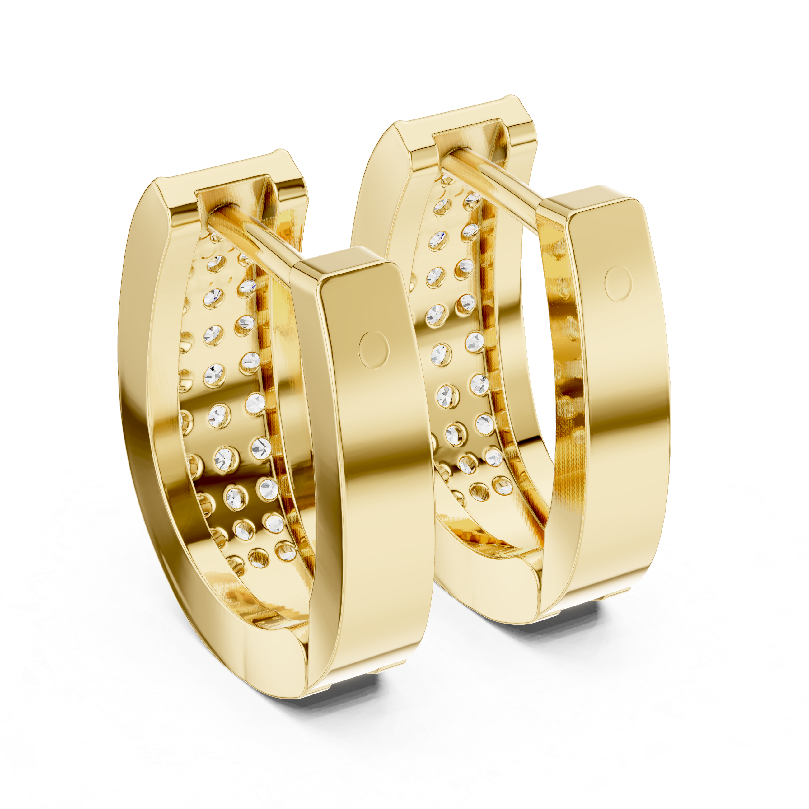 Luxury Multi-Row Pavé Diamond Huggie Earrings