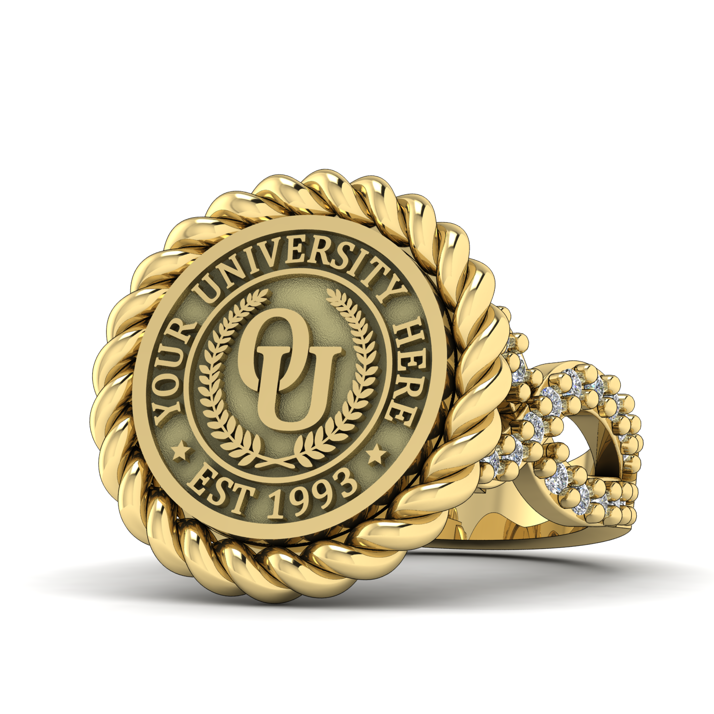 Lubid | Infinity Bezel Band Custom College Ring
