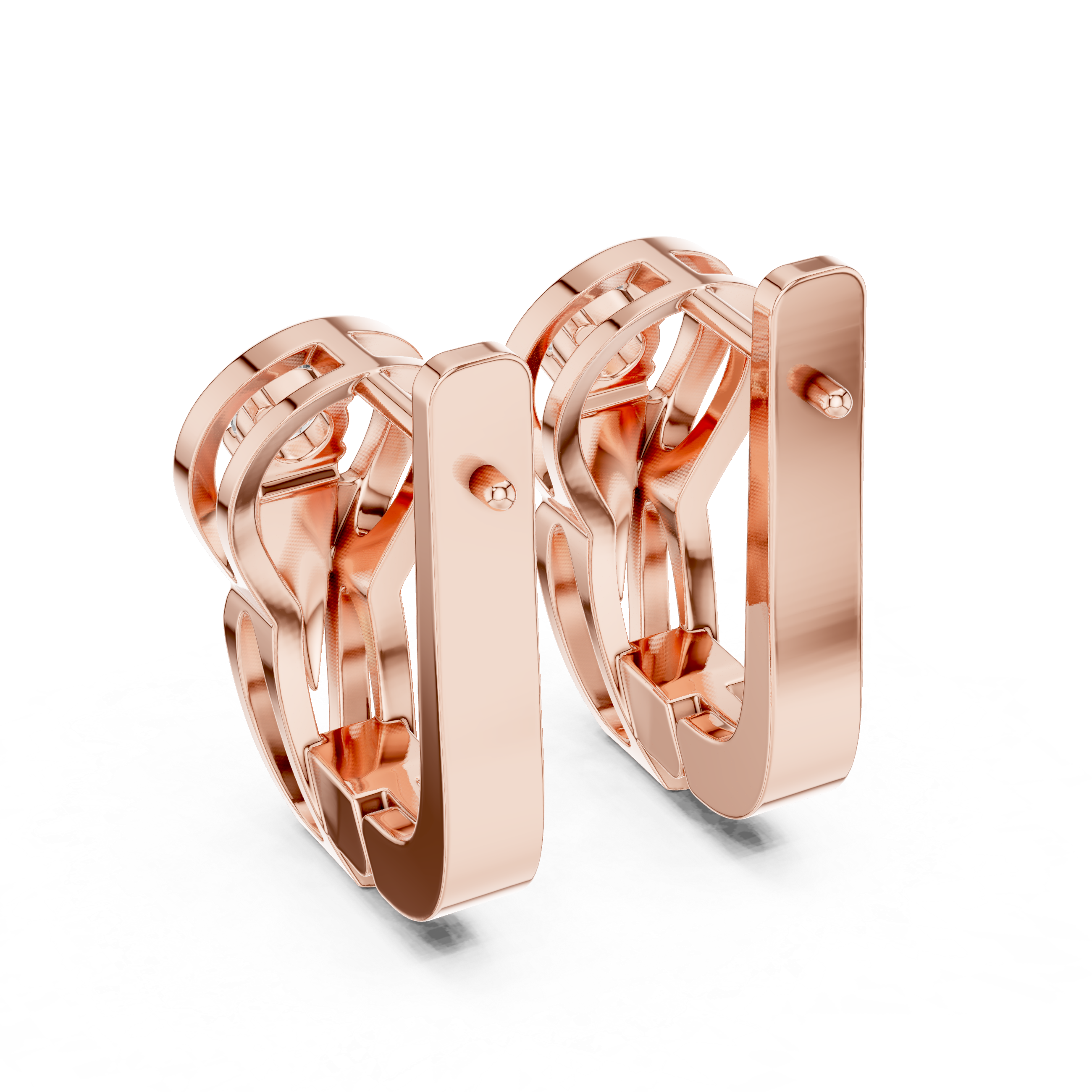 Modern Sculptural Solitaire Huggie Earrings
