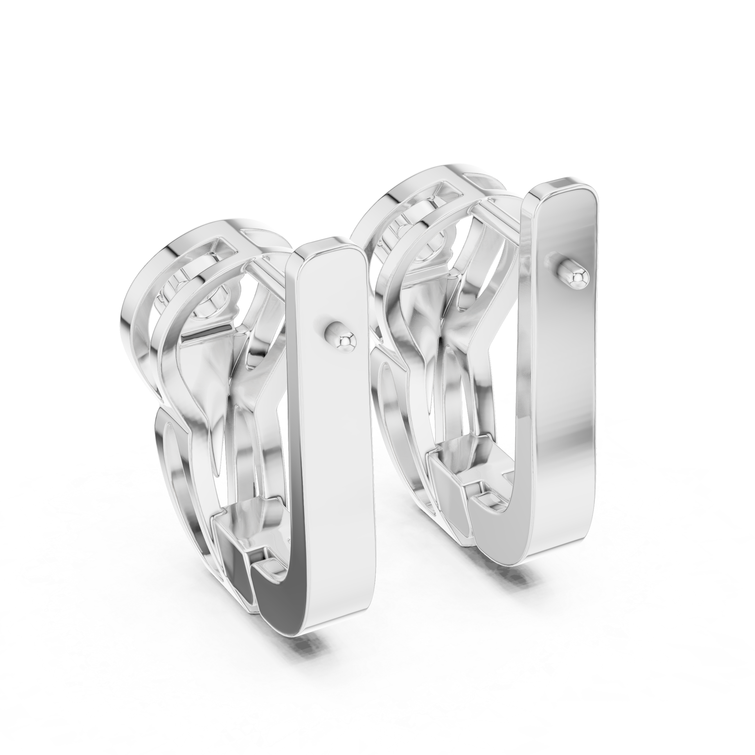 Modern Sculptural Solitaire Huggie Earrings
