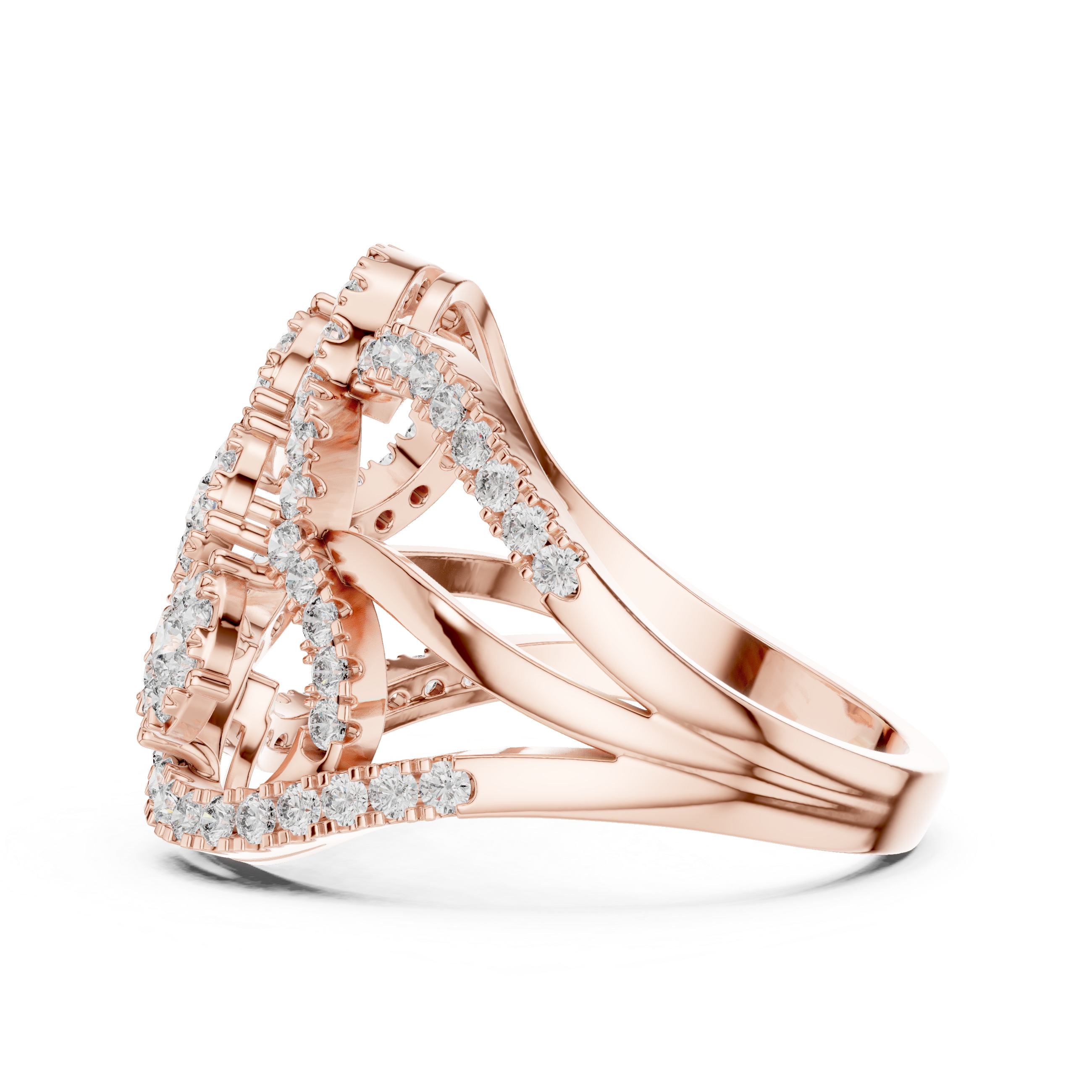 Double Infinity Floral Cluster Diamond Ring