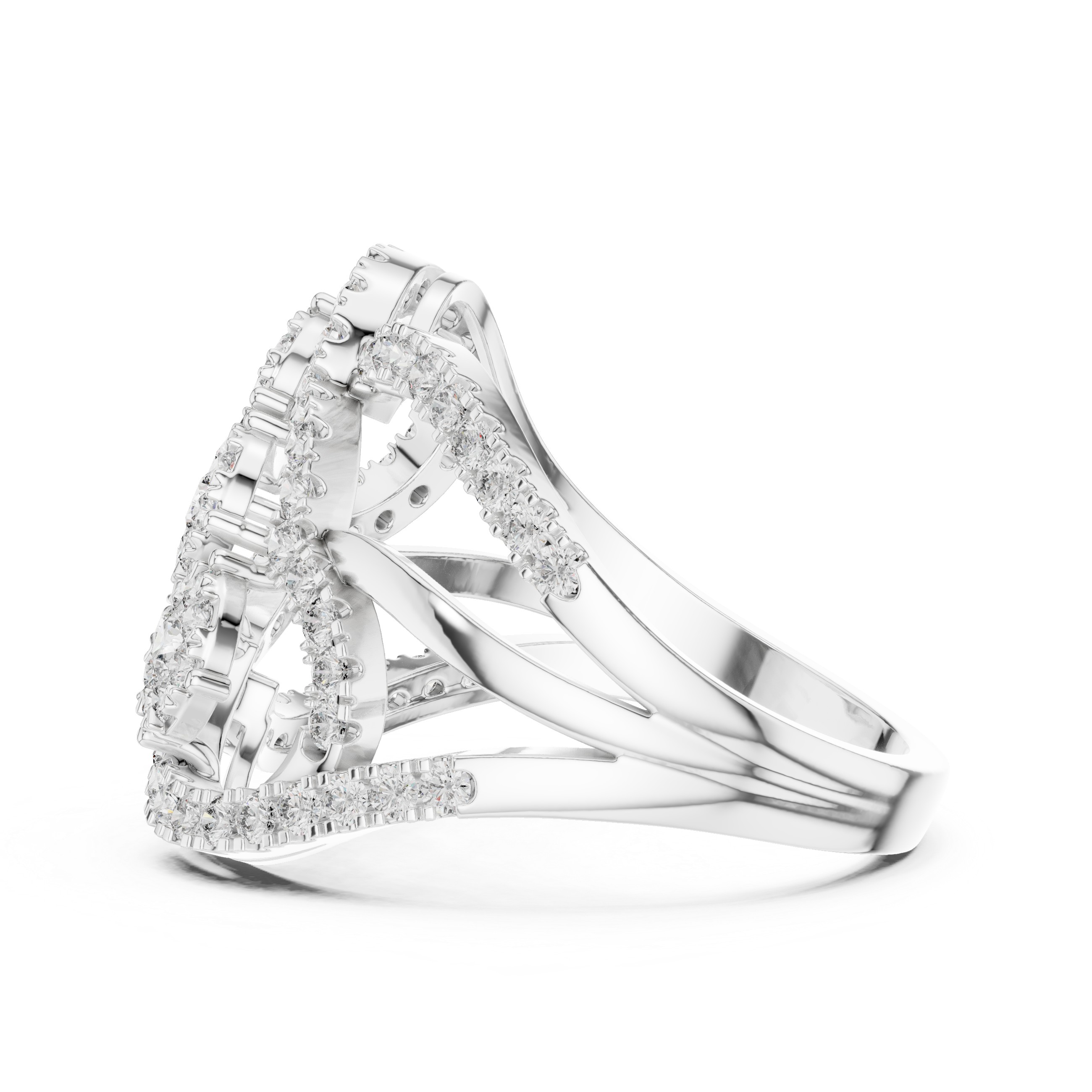 Double Infinity Floral Cluster Diamond Ring
