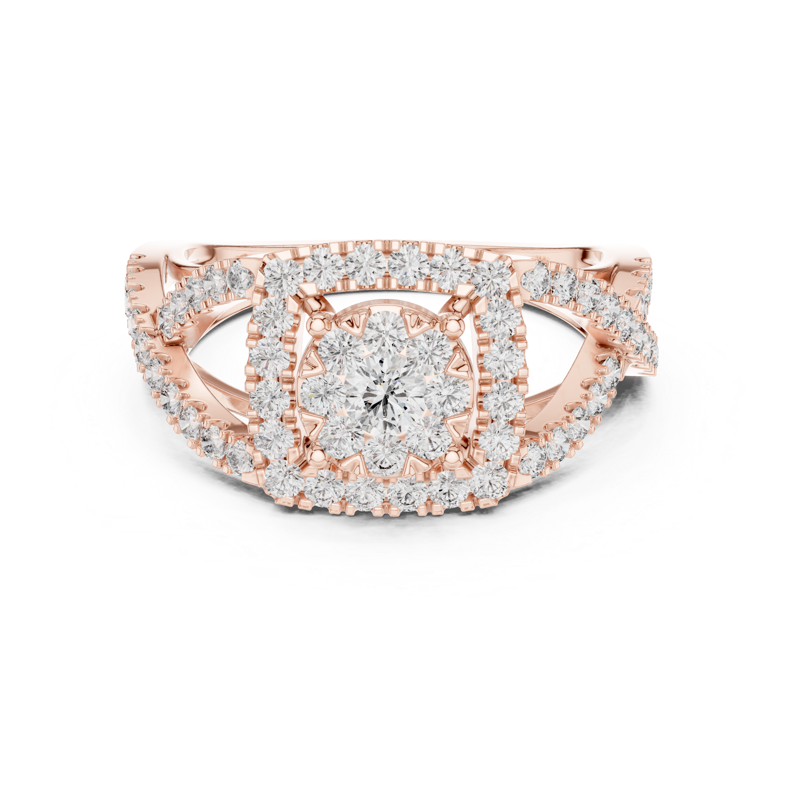 Vintage Floral Diamond Ring with Filigree Gallery