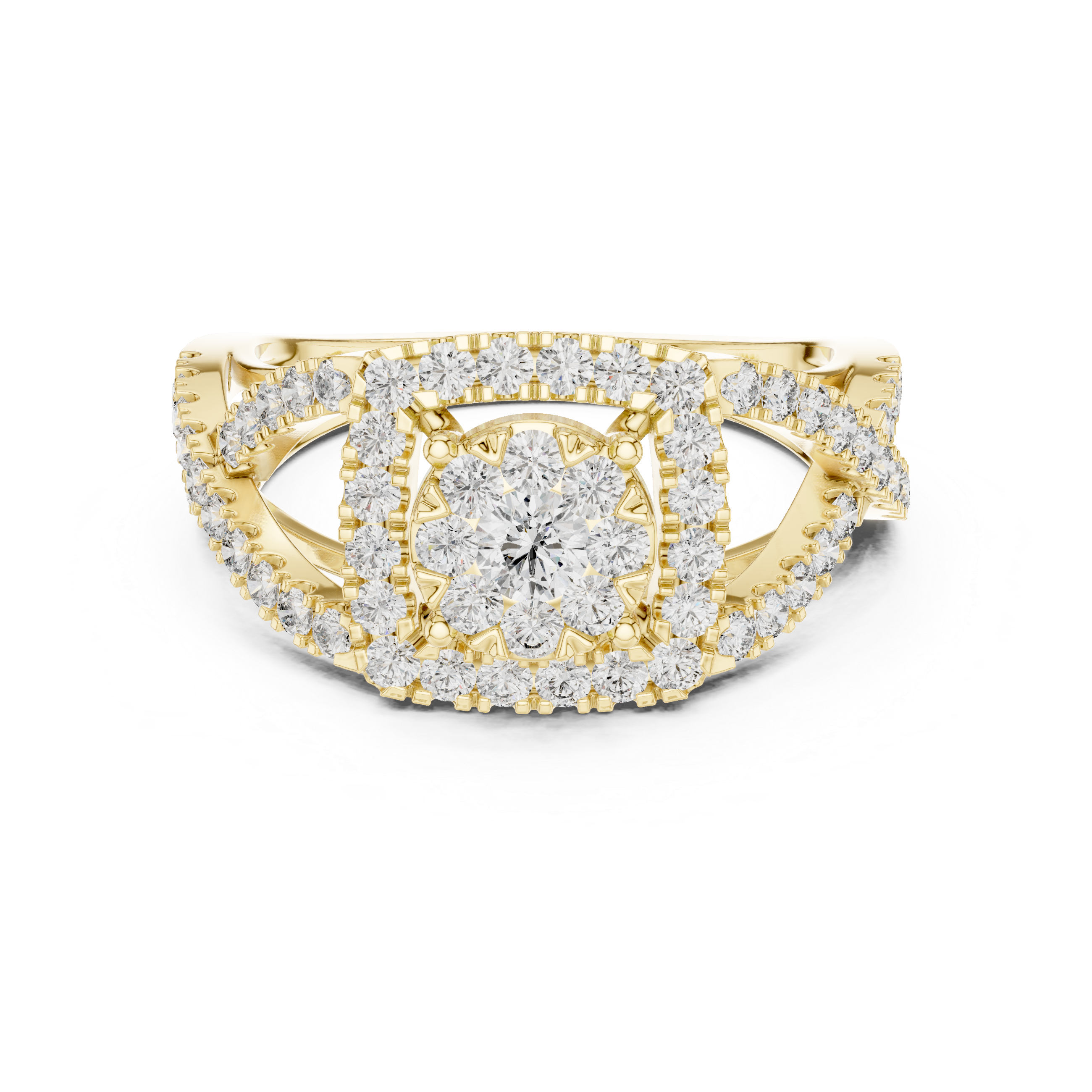 Vintage Floral Diamond Ring with Filigree Gallery