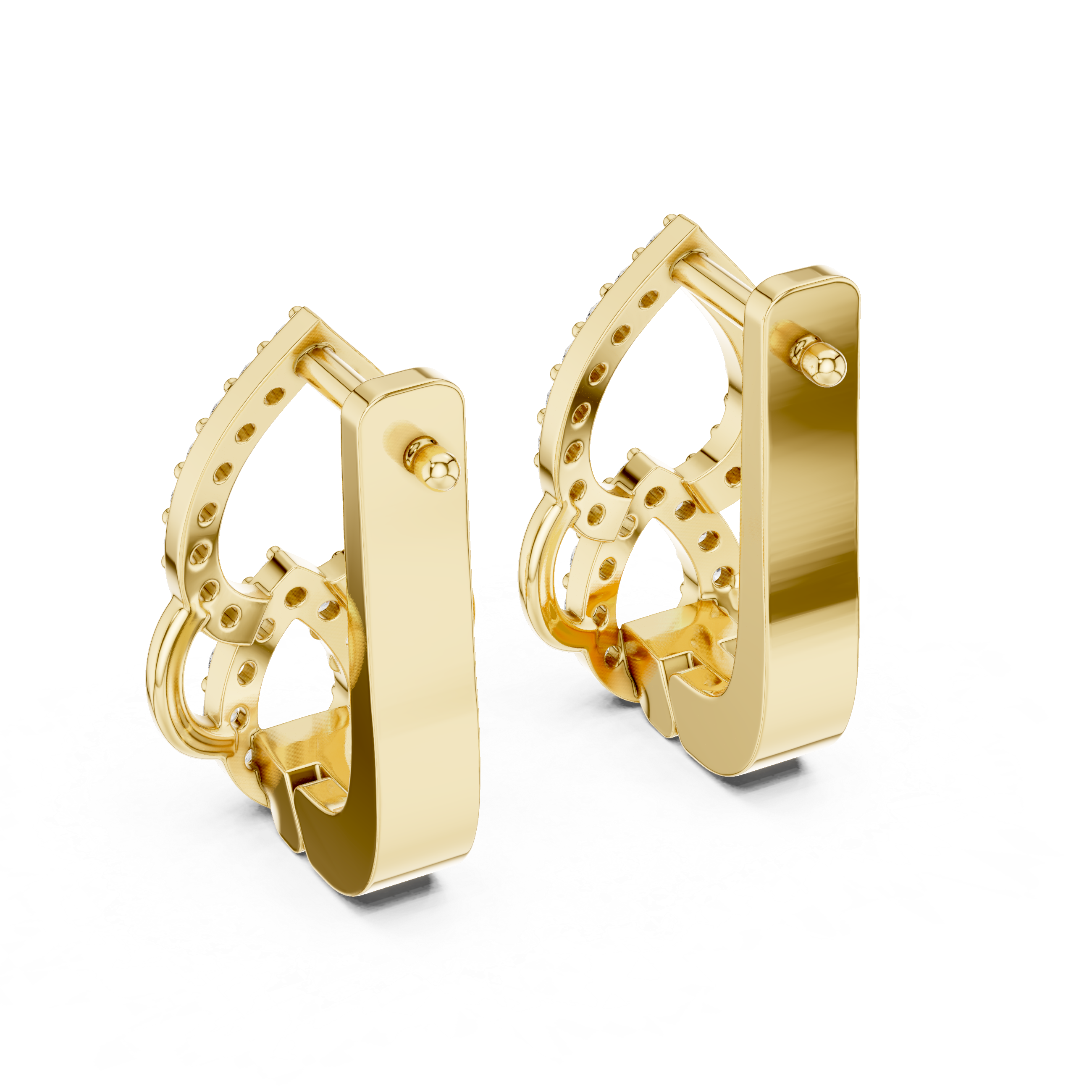 Double Teardrop Diamond Hoop Earrings