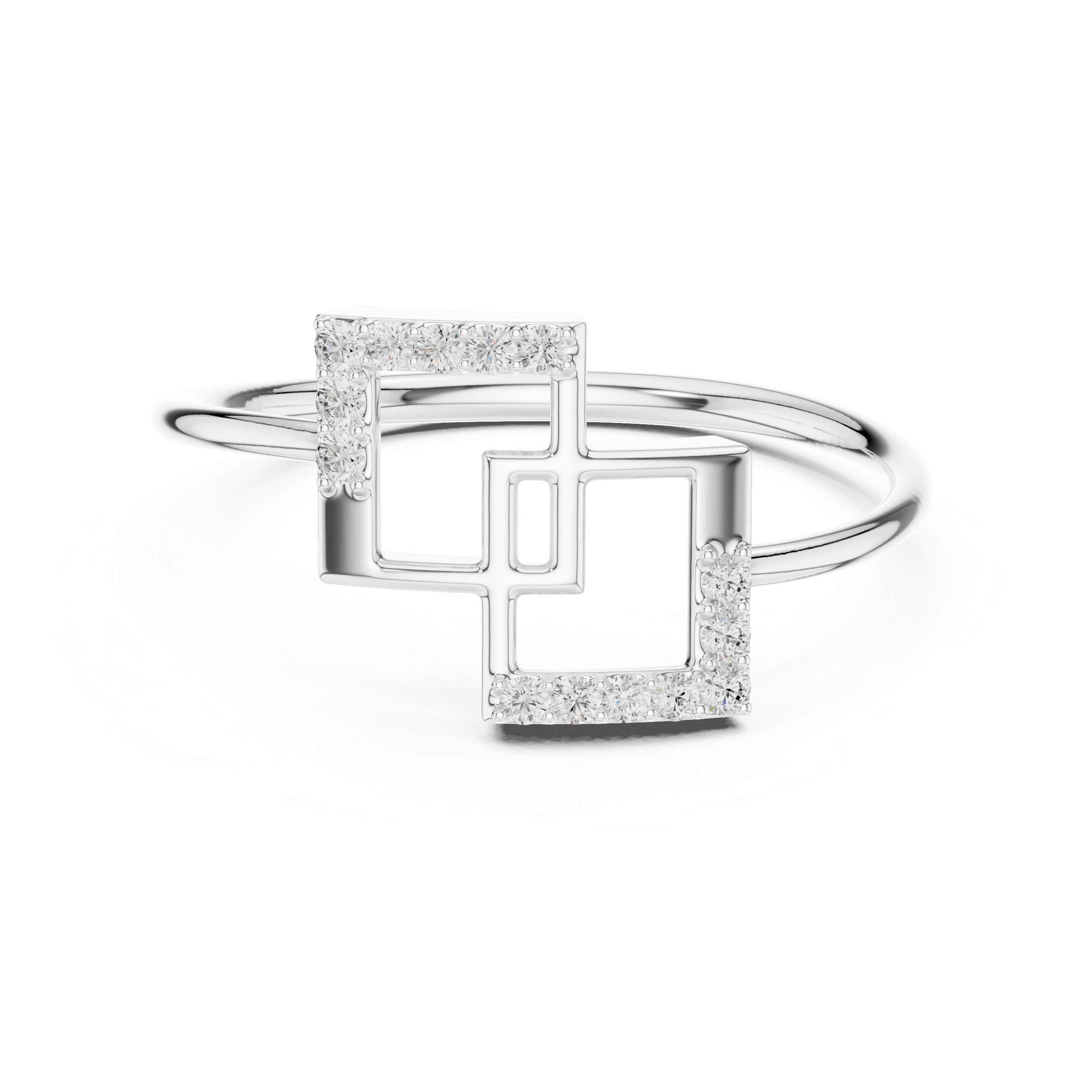 Luxury Geometric Diamond Ring