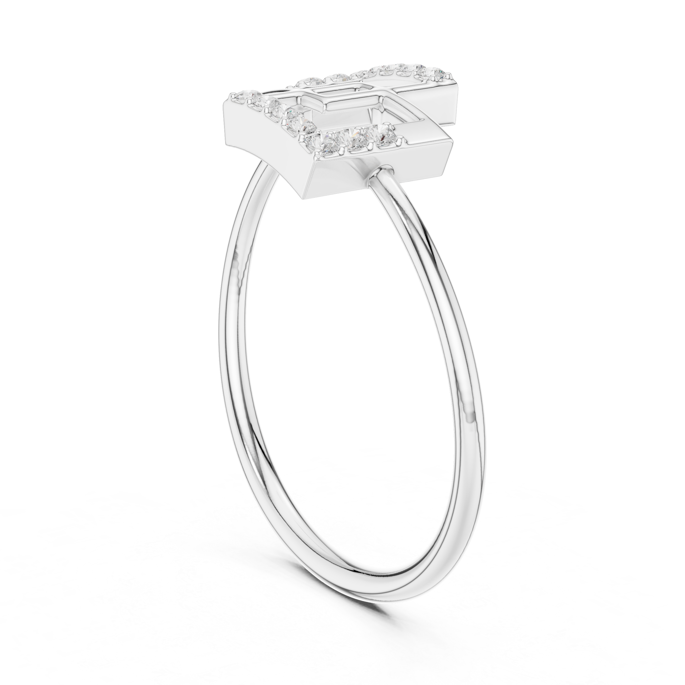 Luxury Geometric Diamond Ring