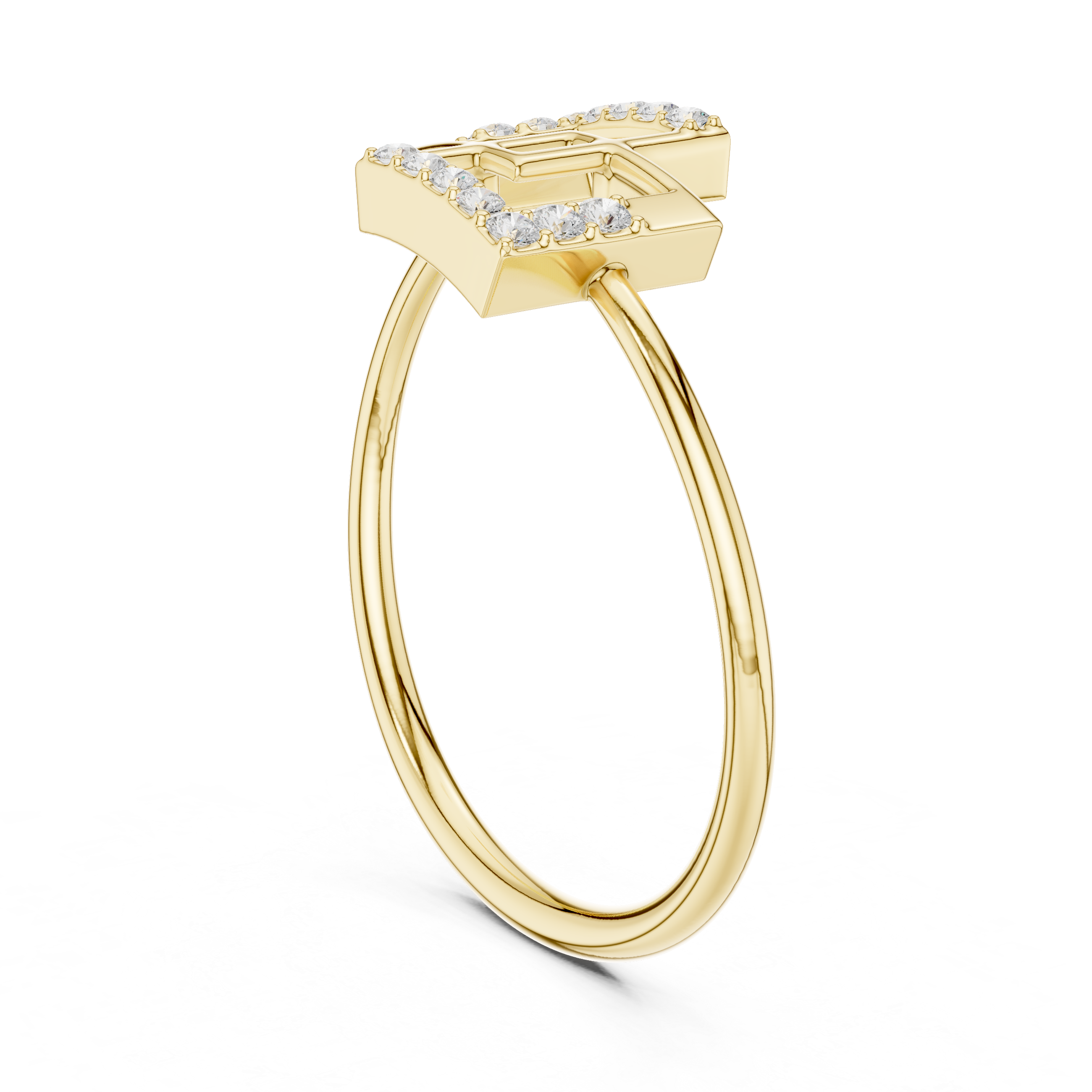 Luxury Geometric Diamond Ring