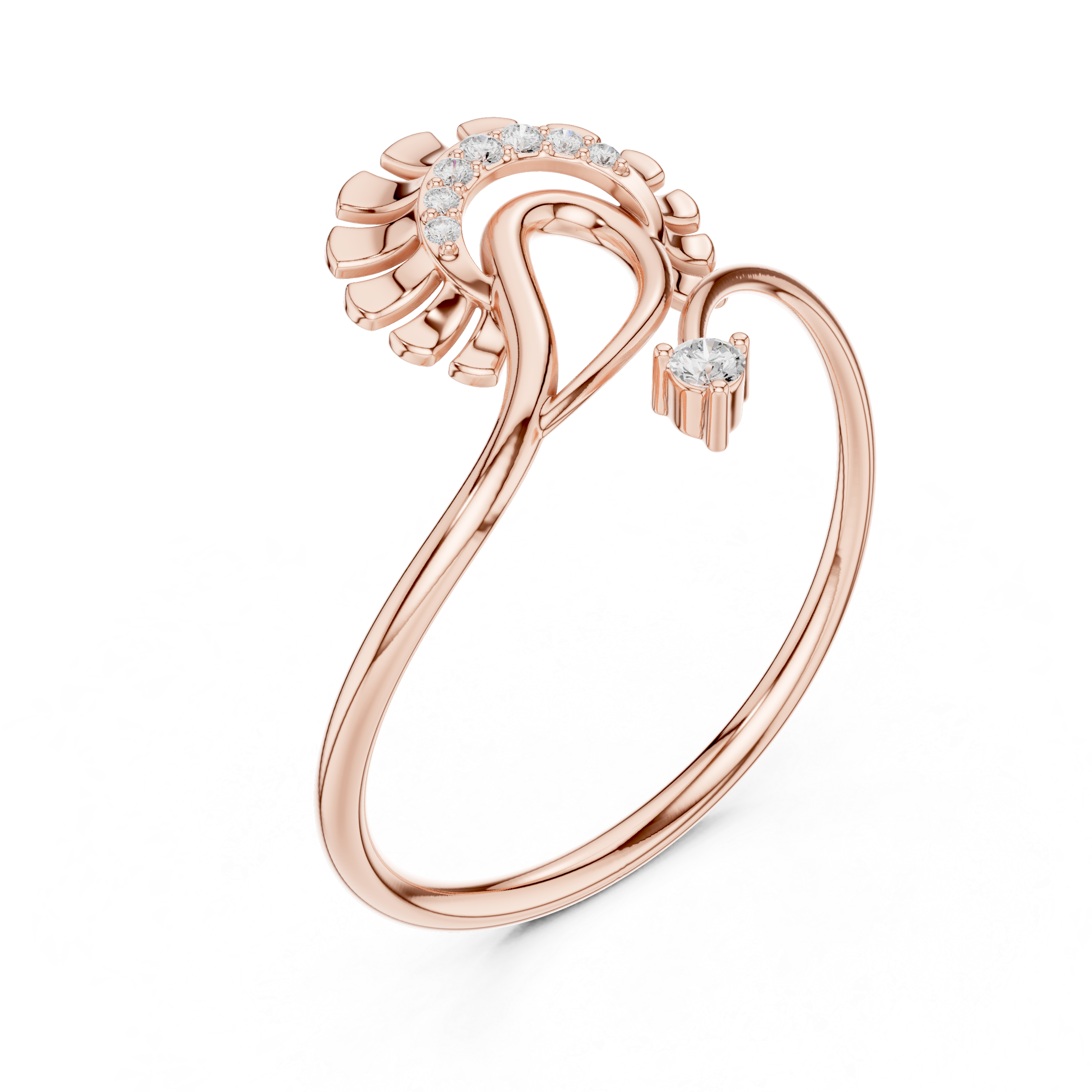 Luxury Sunrise Diamond Ring