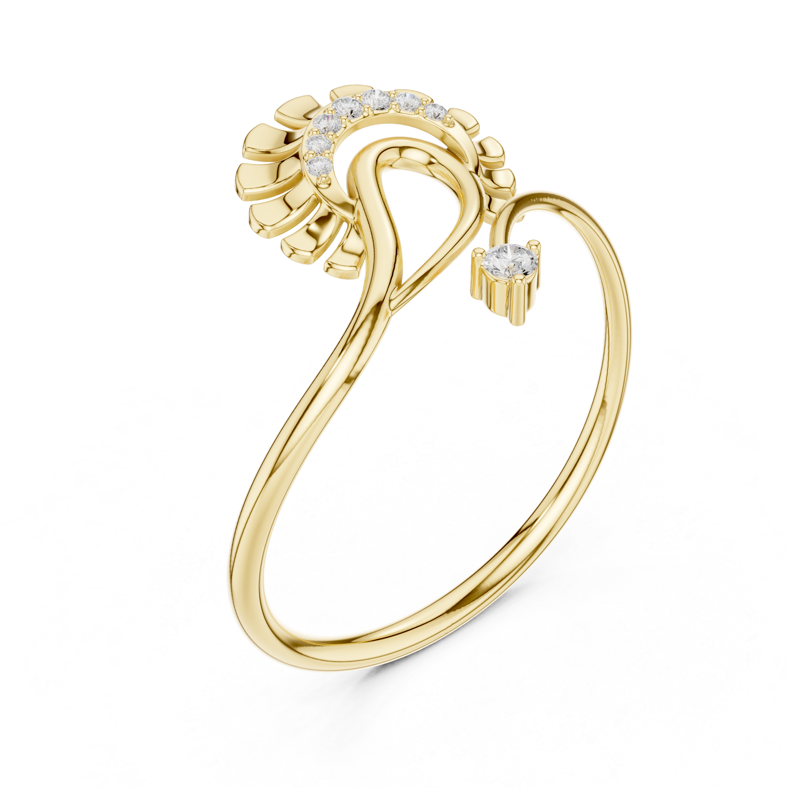 Luxury Sunrise Diamond Ring