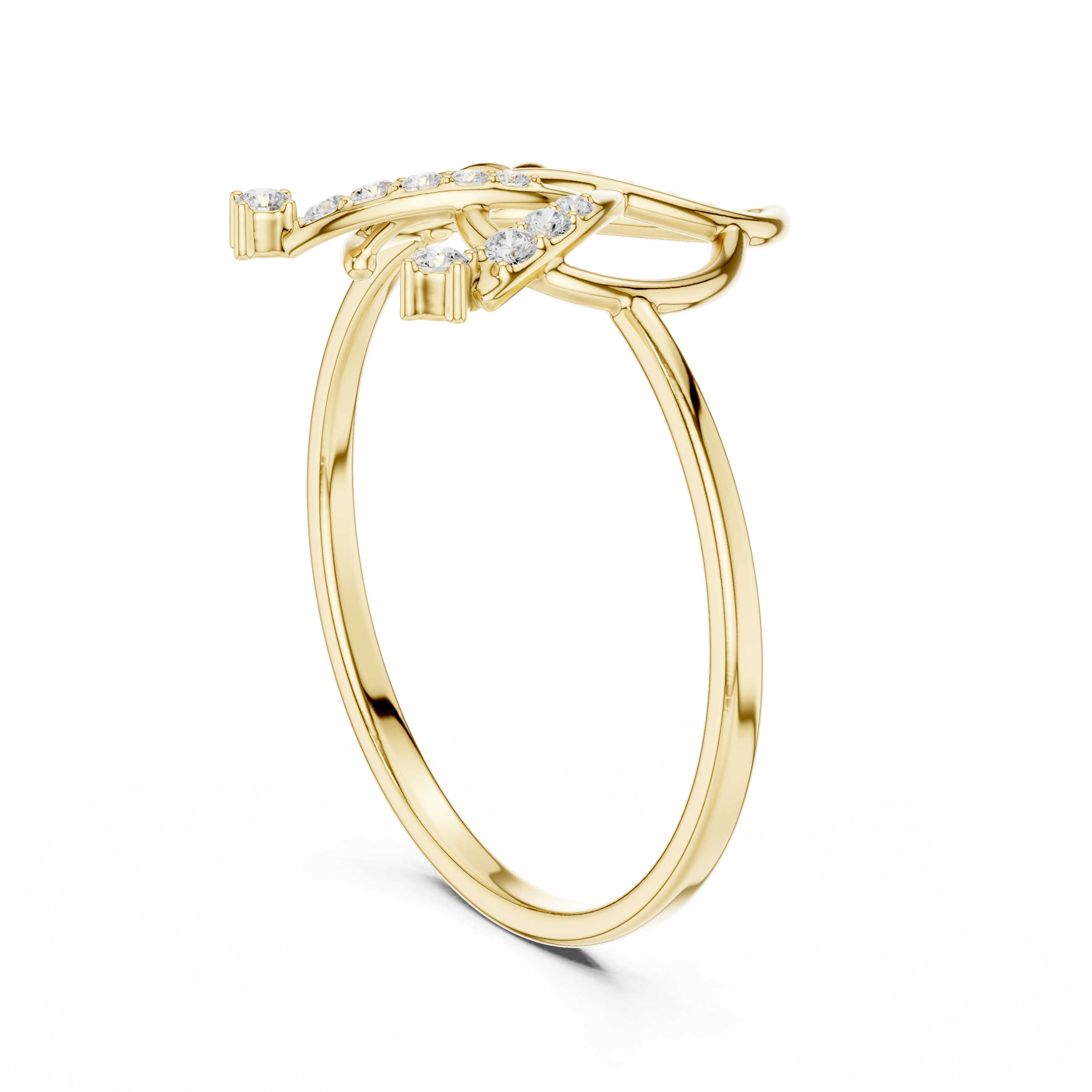 Luxury Leaf Diamond Ring
