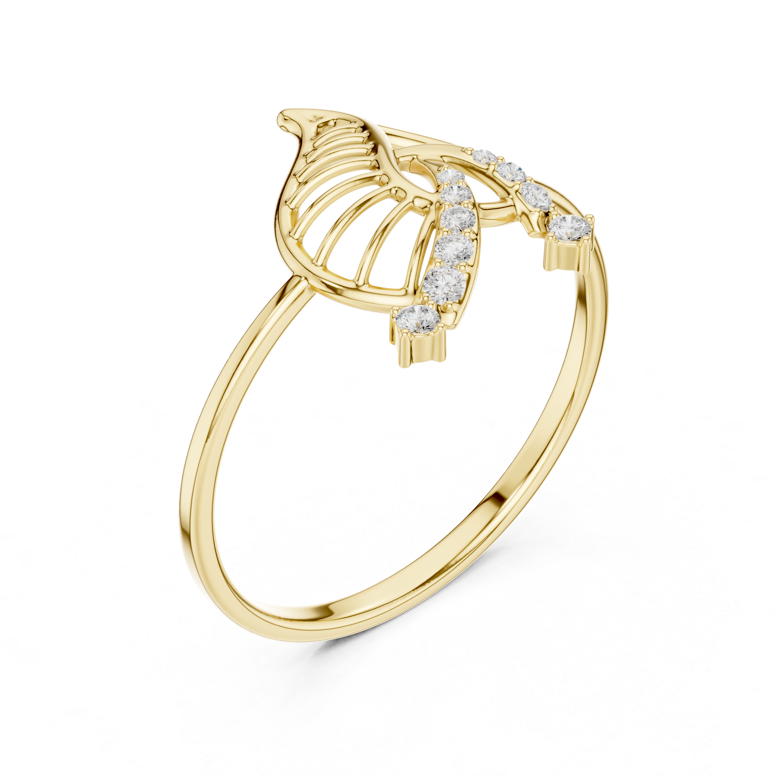 Luxury Leaf Diamond Ring